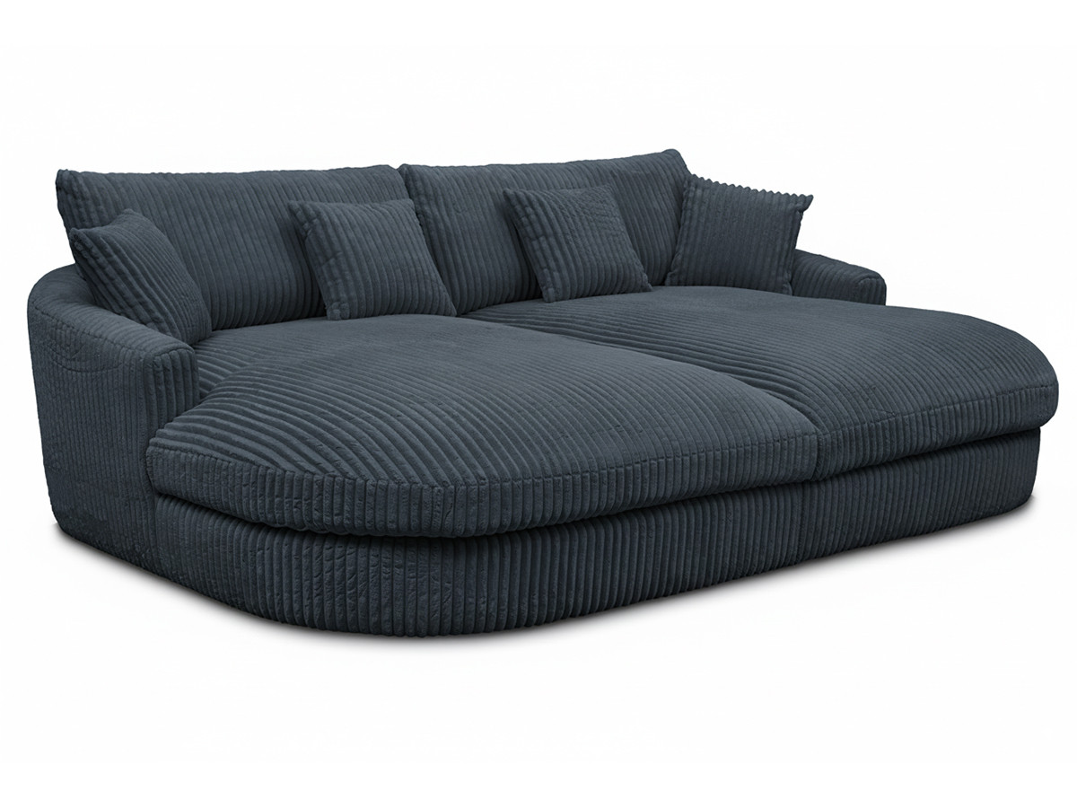 Bobochic Belem Sofa 3-Sitzer Breitcord weich Blau