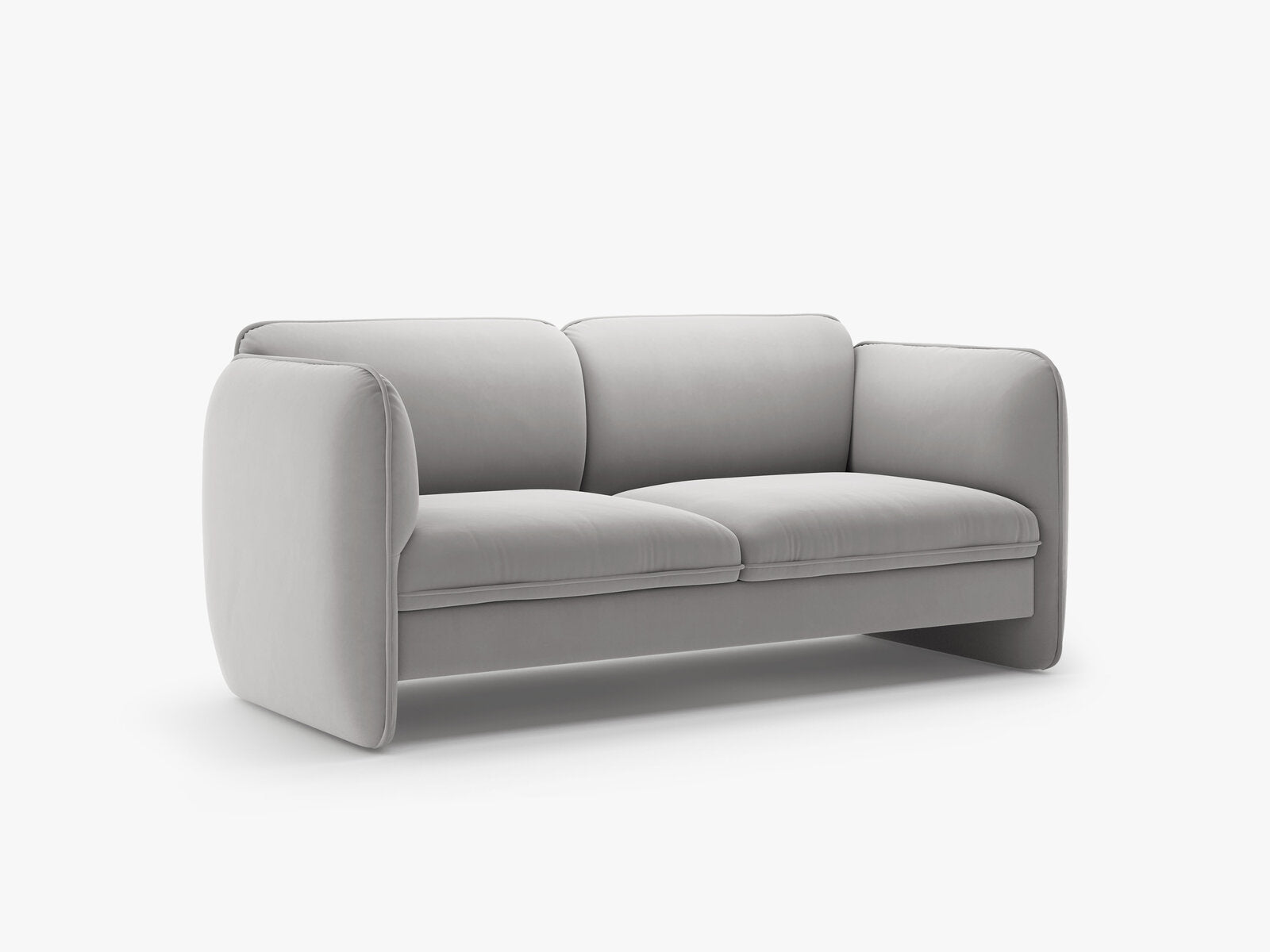 Micadoni Georgia Sofa 2-Sitzer Samt Magic Velvet Hellgrau
