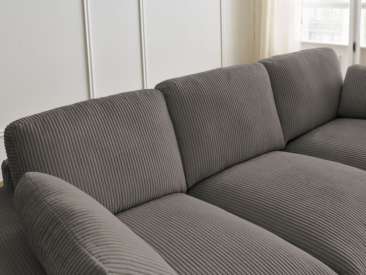 Bobochic Belair Sofa 3-Sitzer 220 × 93 cm Cordsamt Taupe