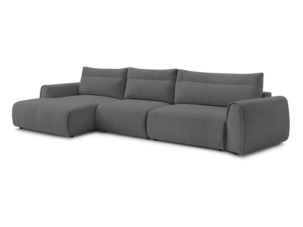 Bobochic Aden Ecksofa 386 × 152 cm Stoff Dunkelgrau Ecke links