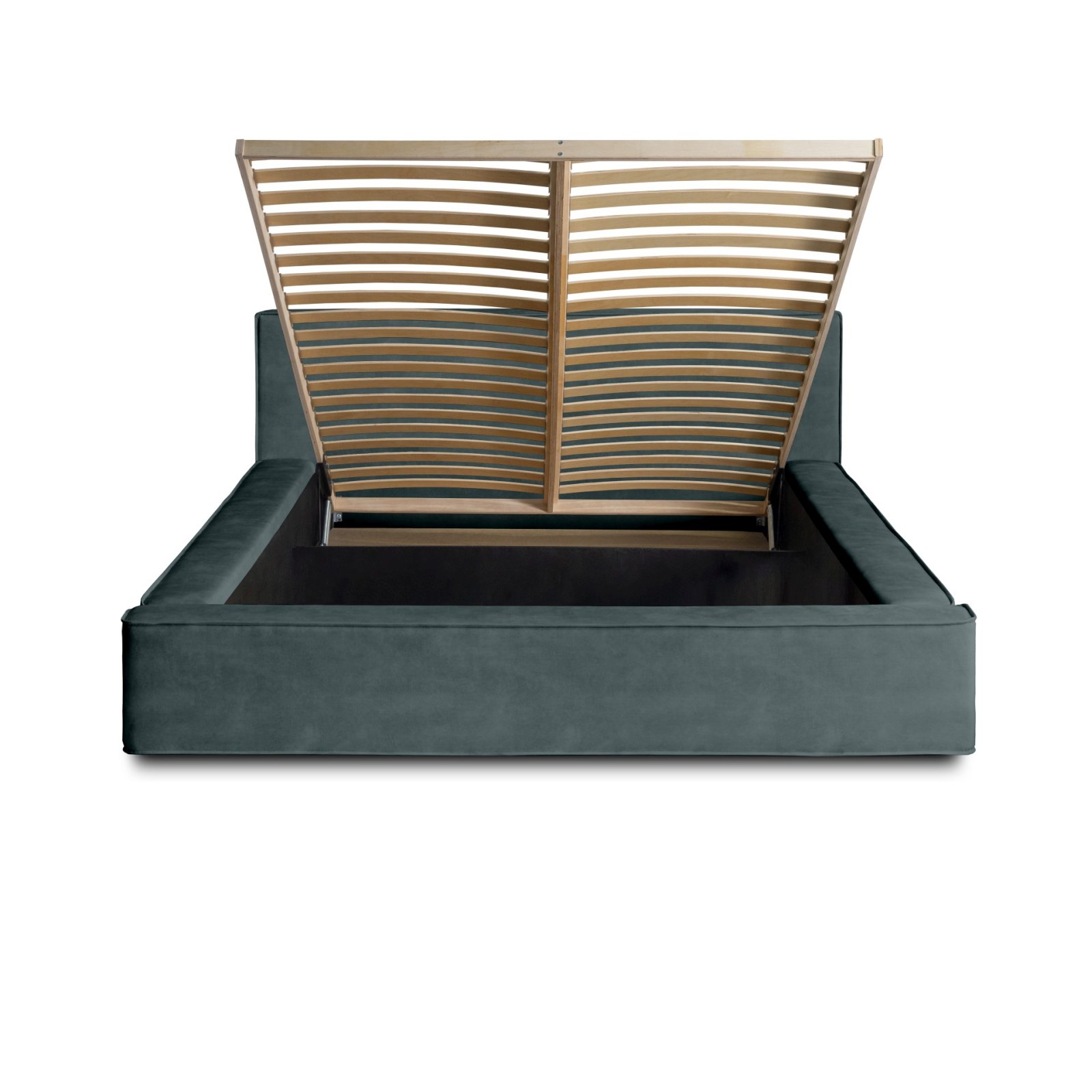 Polsterbett Delano Samtstoff 160x200 mit Holzrahmen Macau Emerald