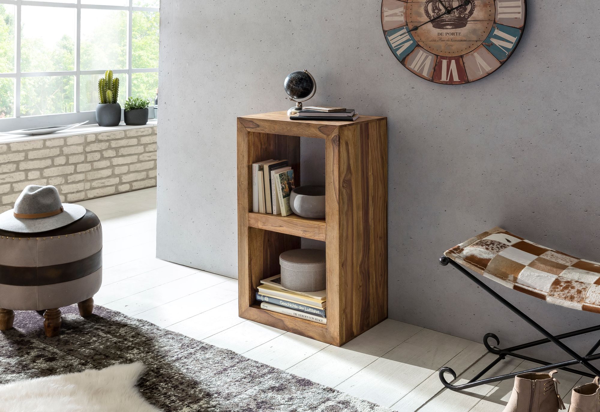 Standregal Andalsnes Sheesham Massivholz 50 × 35 × 88 cm