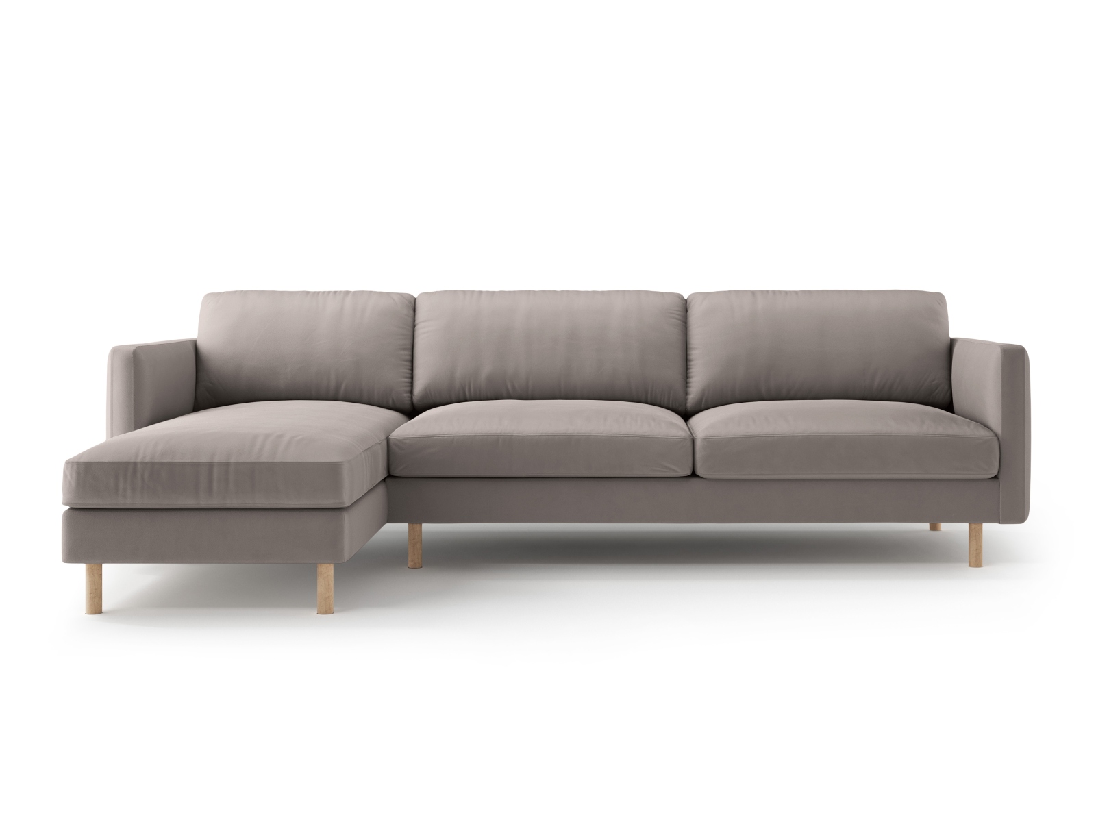 Micadoni Ecksofa Eden 4-Sitzer Links Samt Warmes Grau