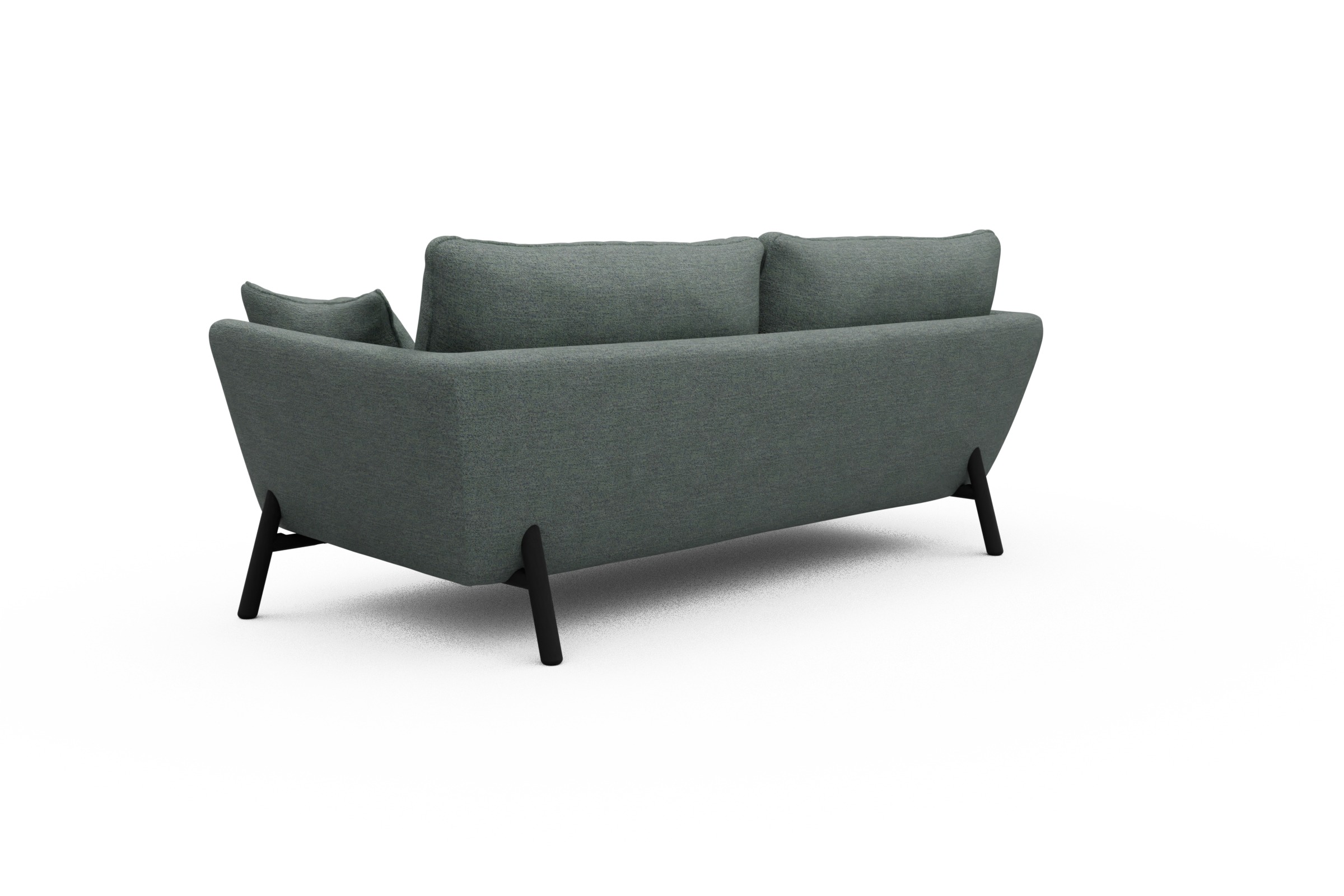 Sofa Emil 3-Sitzer Beinfarbe Eiche Schwarz Carreno-Ice-Blue