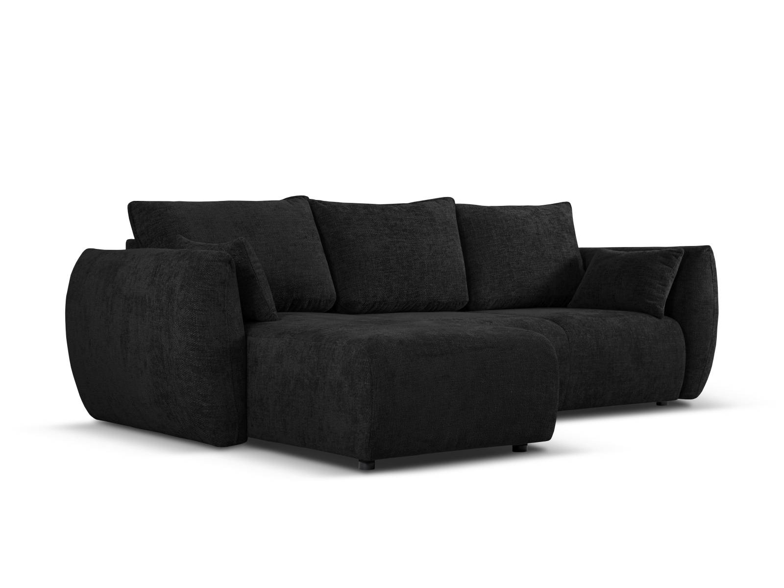 Cosmopolitan Design Ecksofa Matera 4-Sitzer mit Schlaffunktion Chenille Eden Anthrazit Links