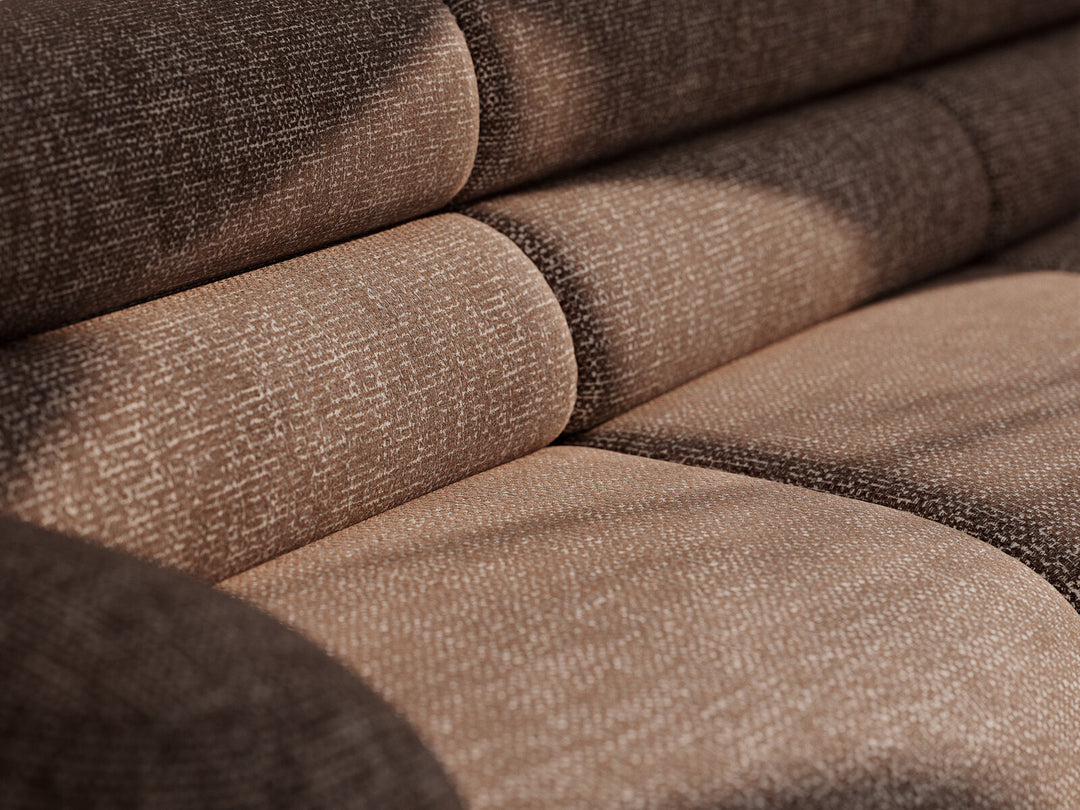 Micadoni Neo Modulares symmetrisches Ecksofa Chenille SILENCIO Braun