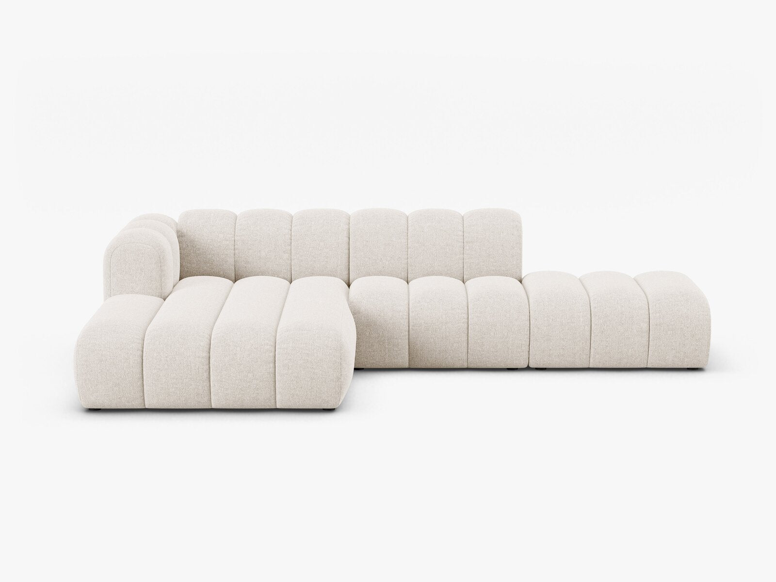 Micadoni Modulares Ecksofa offen Lupine 5-Sitzer Links Chenille Eden Helles Beige