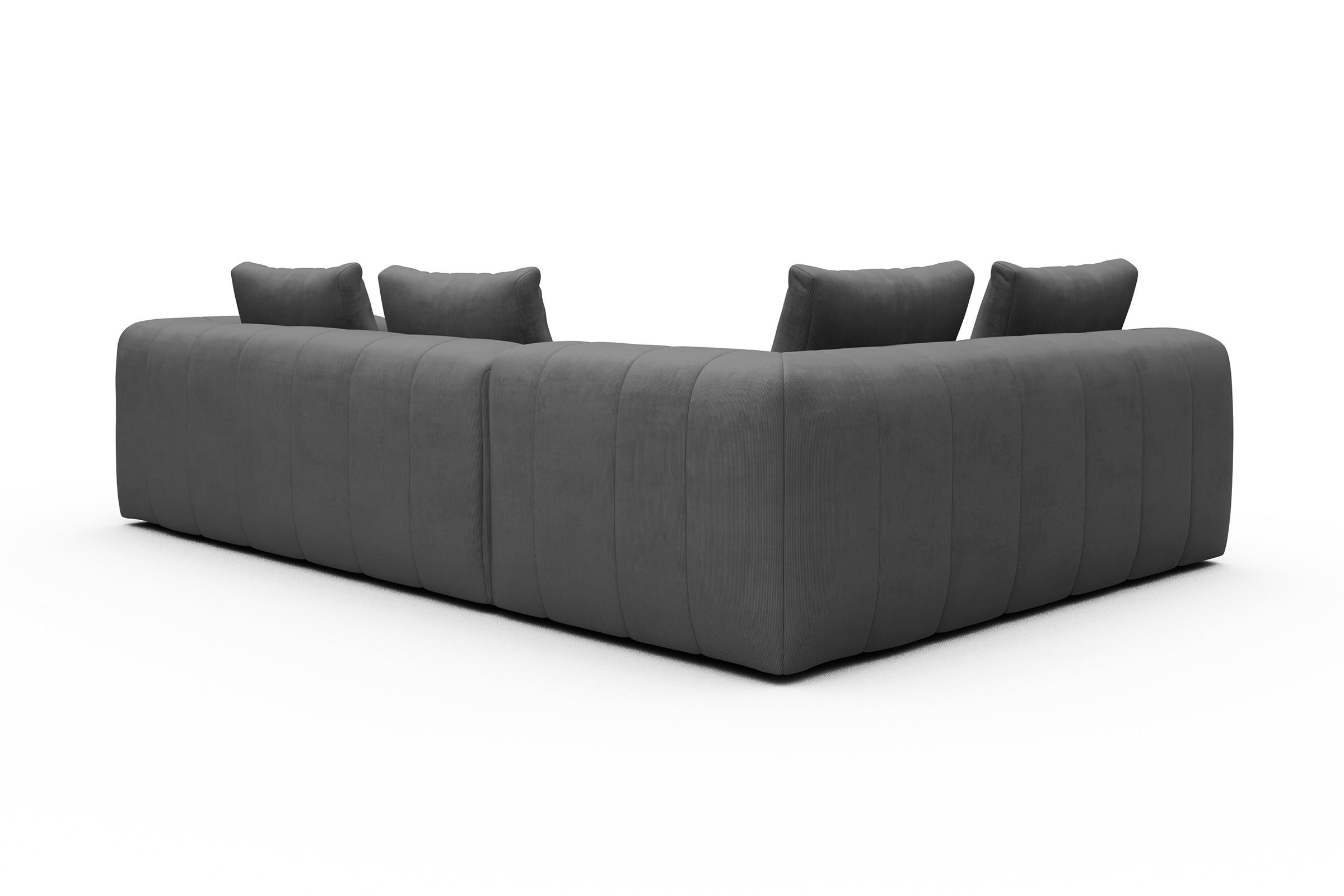 Ecksofa Hugo 2x 2,5-Sitzer Armlehne rechts Cordufine-Grey