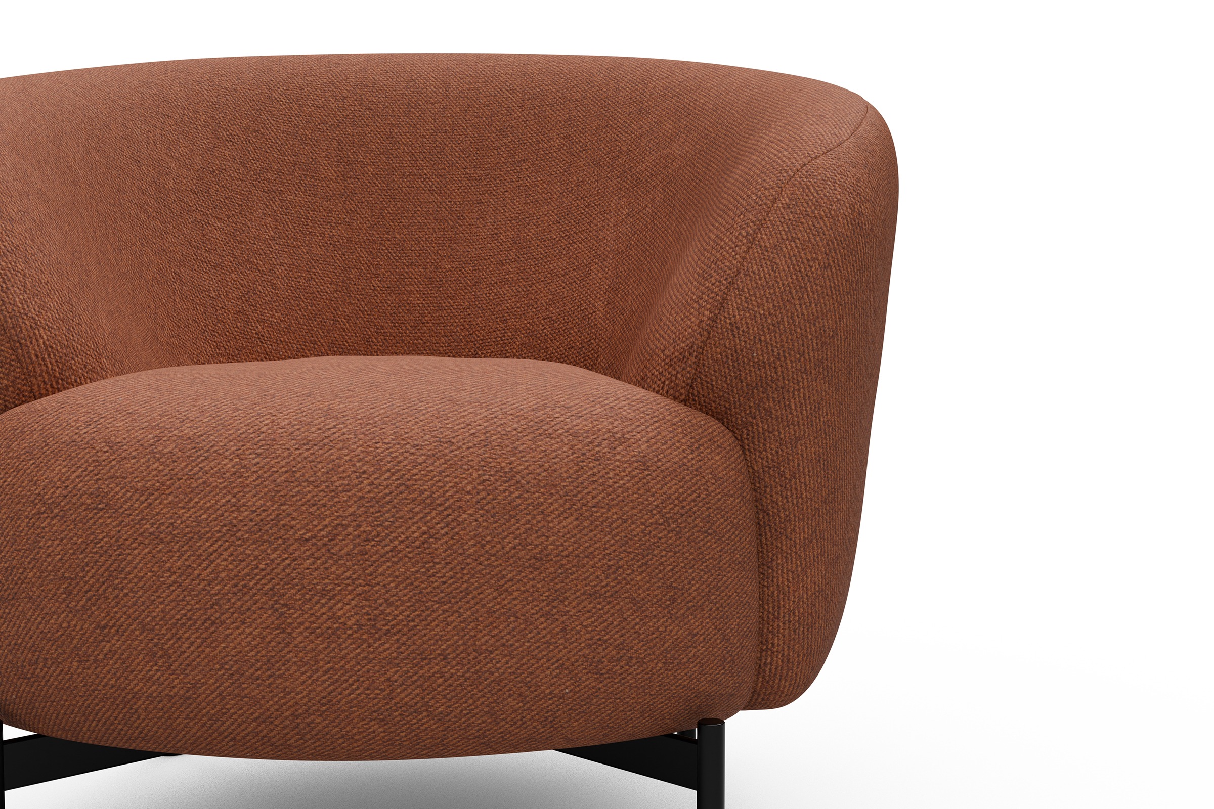 Sessel Ronda X-Metallgestell Schwarz Weda-Rust