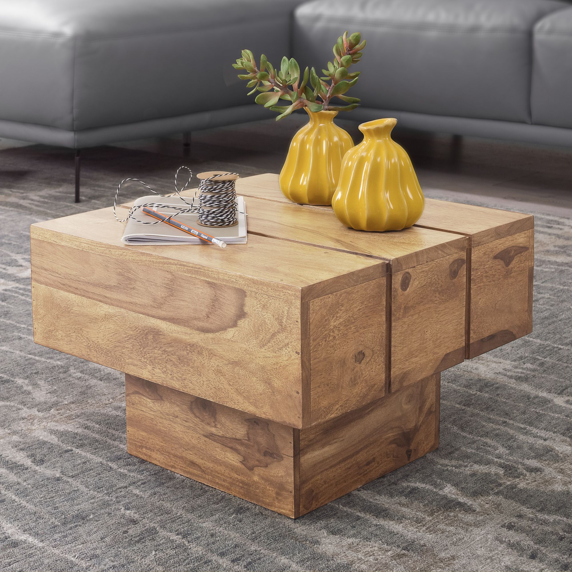 Beistelltisch Leirvik Akazie Massivholz 44 × 44 × 30 cm