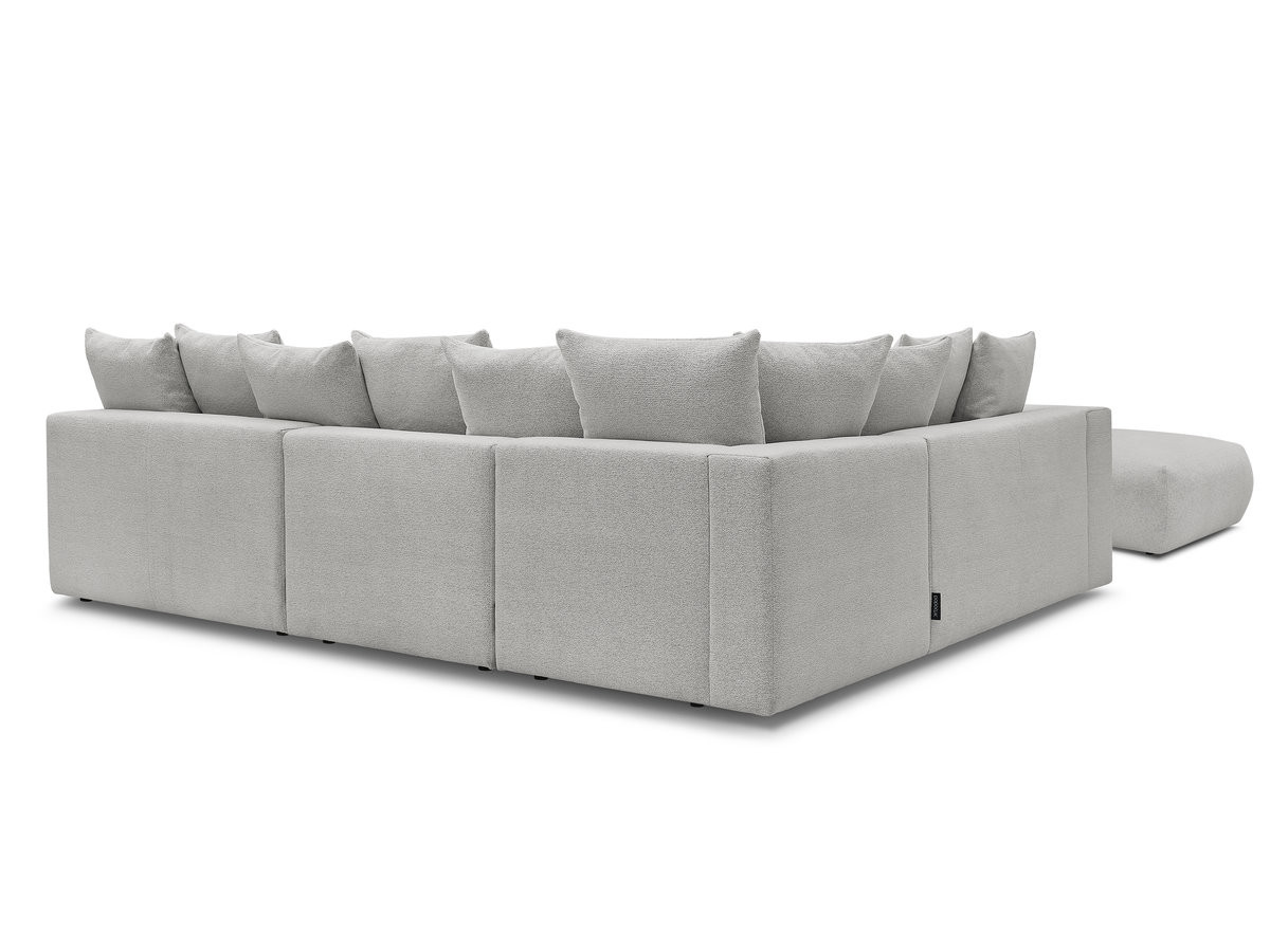 Bobochic Voltaire Ecksofa mit Pouf 322 × 268 cm Melange-Stoff Hellgrau Ecke links