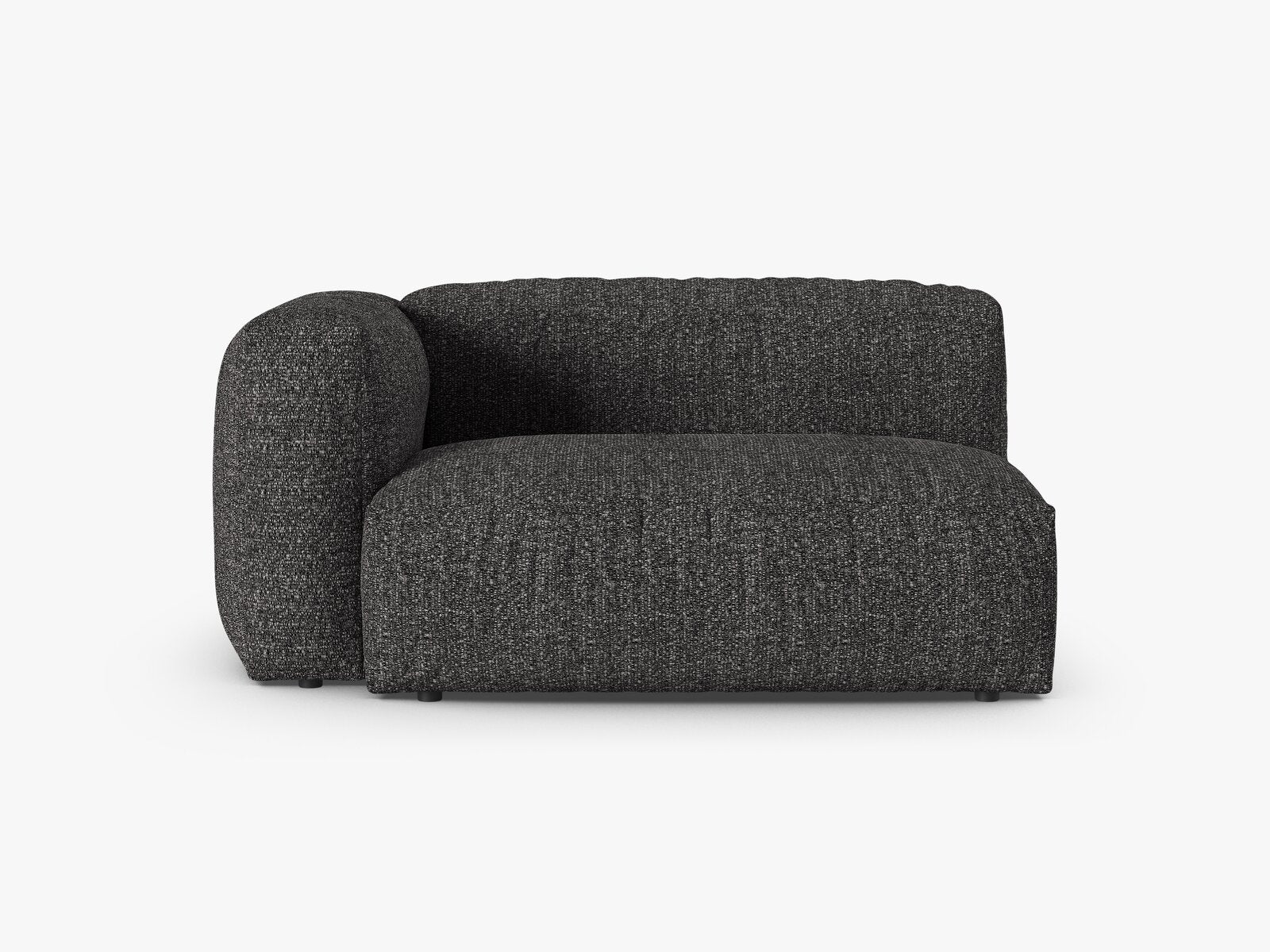 Micadoni Eckmodul mit Armlehne Martina 1-Sitzer Groß 90cm Sitztiefe Links Boucle Monet Anthrazit