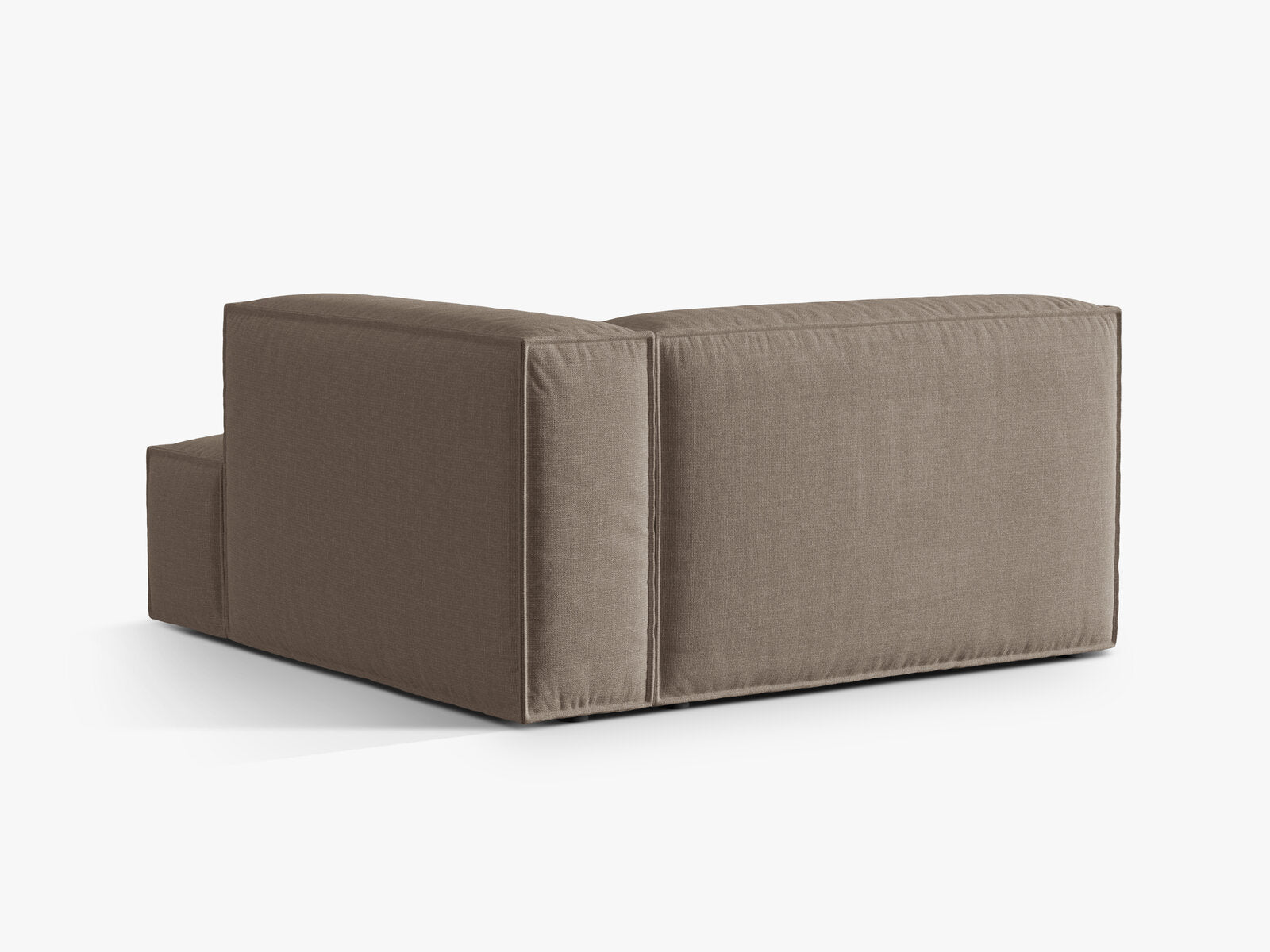 Micadoni Recamiere Nuria Groß 1-Sitzer Rechts Samt Warmes Grau
