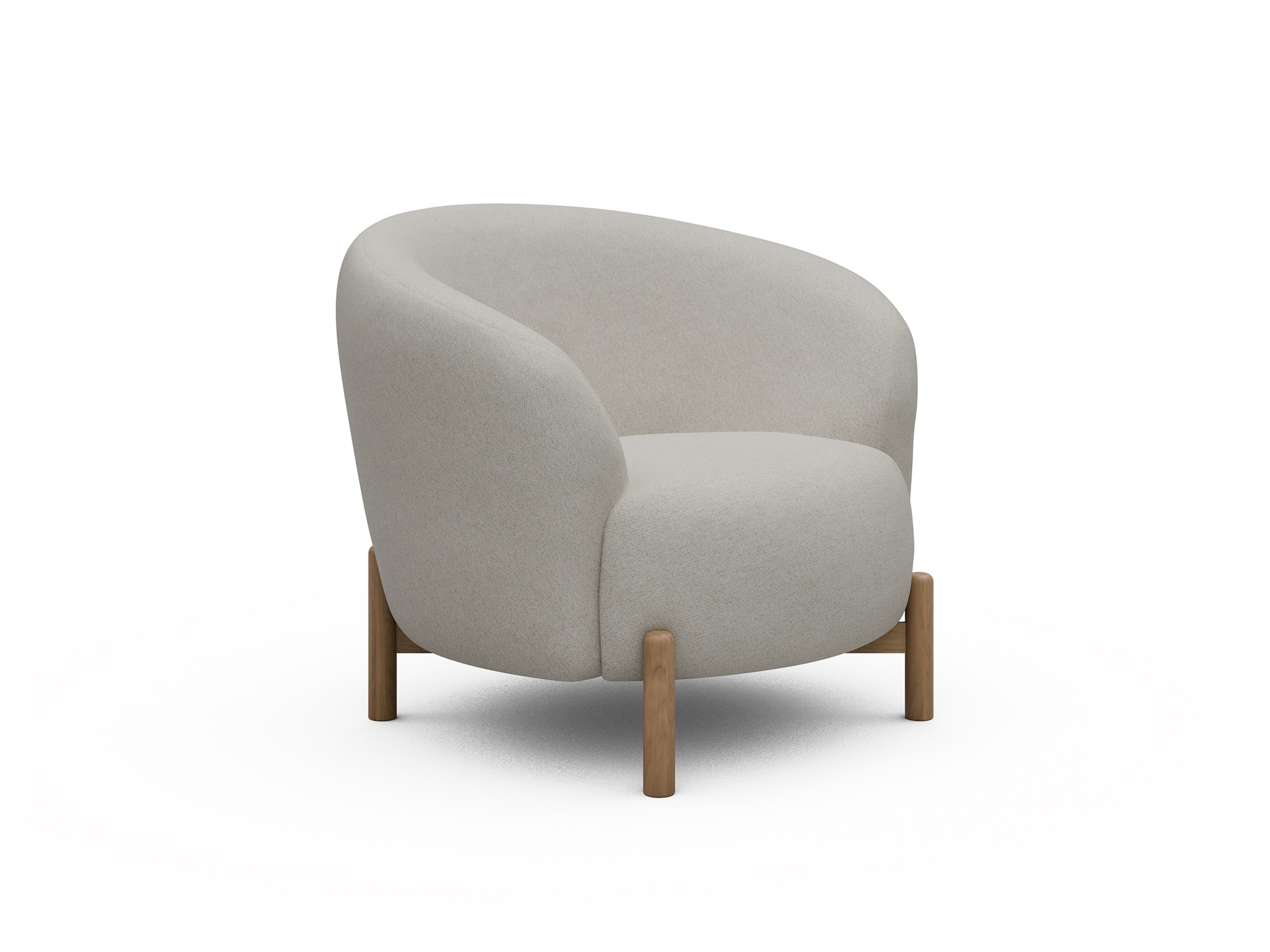 Sessel Ronda Holzbeine Eiche Natur Strukturierter Stoff Denari 487-Clean-Beige
