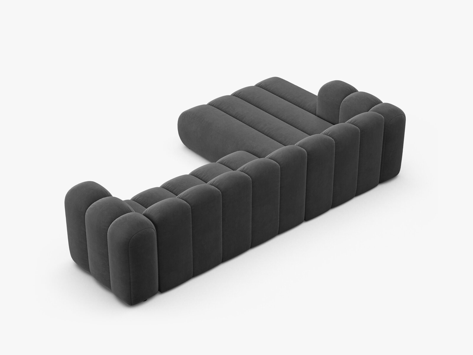 Micadoni Modulares Ecksofa Lupine 4-Sitzer Samt Venus Grau Links