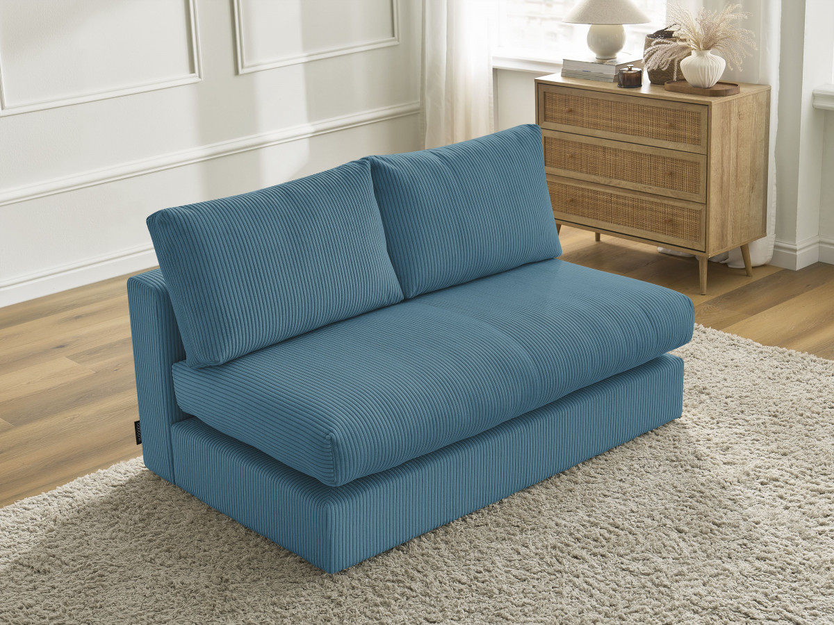 Bobochic Paris Sofamodul 2-Sitzer Cordsamt Hellblau