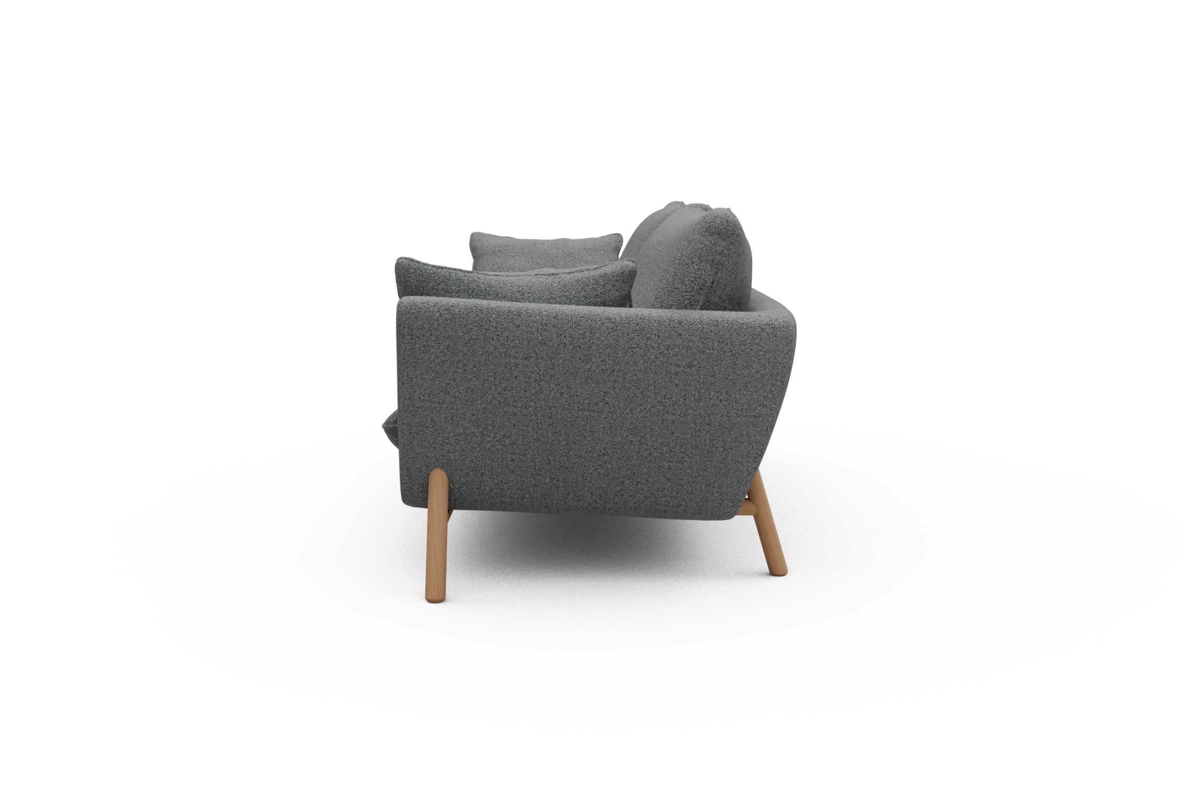Sofa Emil 3-Sitzer Beinfarbe Eiche Natur Aivi-Gravet-Grey