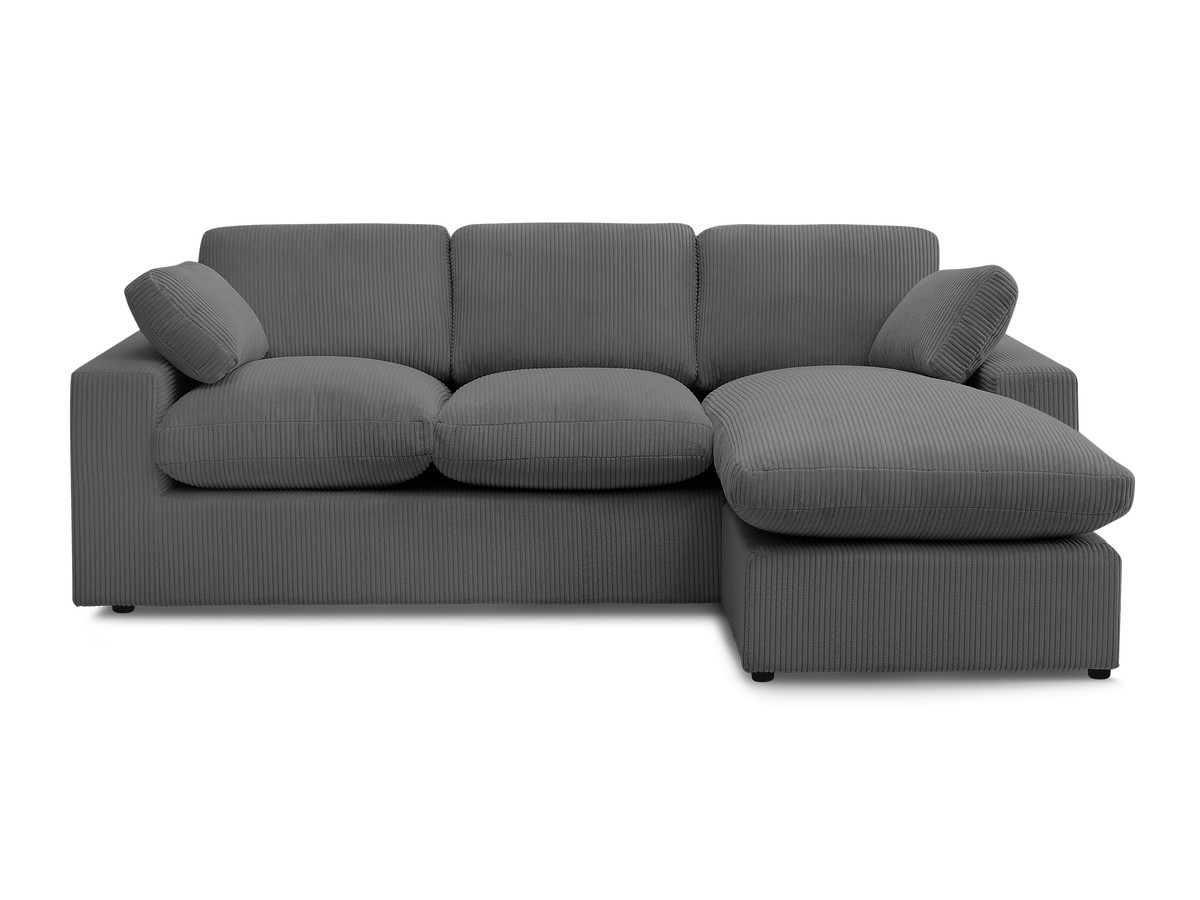 Bobochic Belair Ecksofa 220 × 139 cm Cordsamt Dunkelgrau