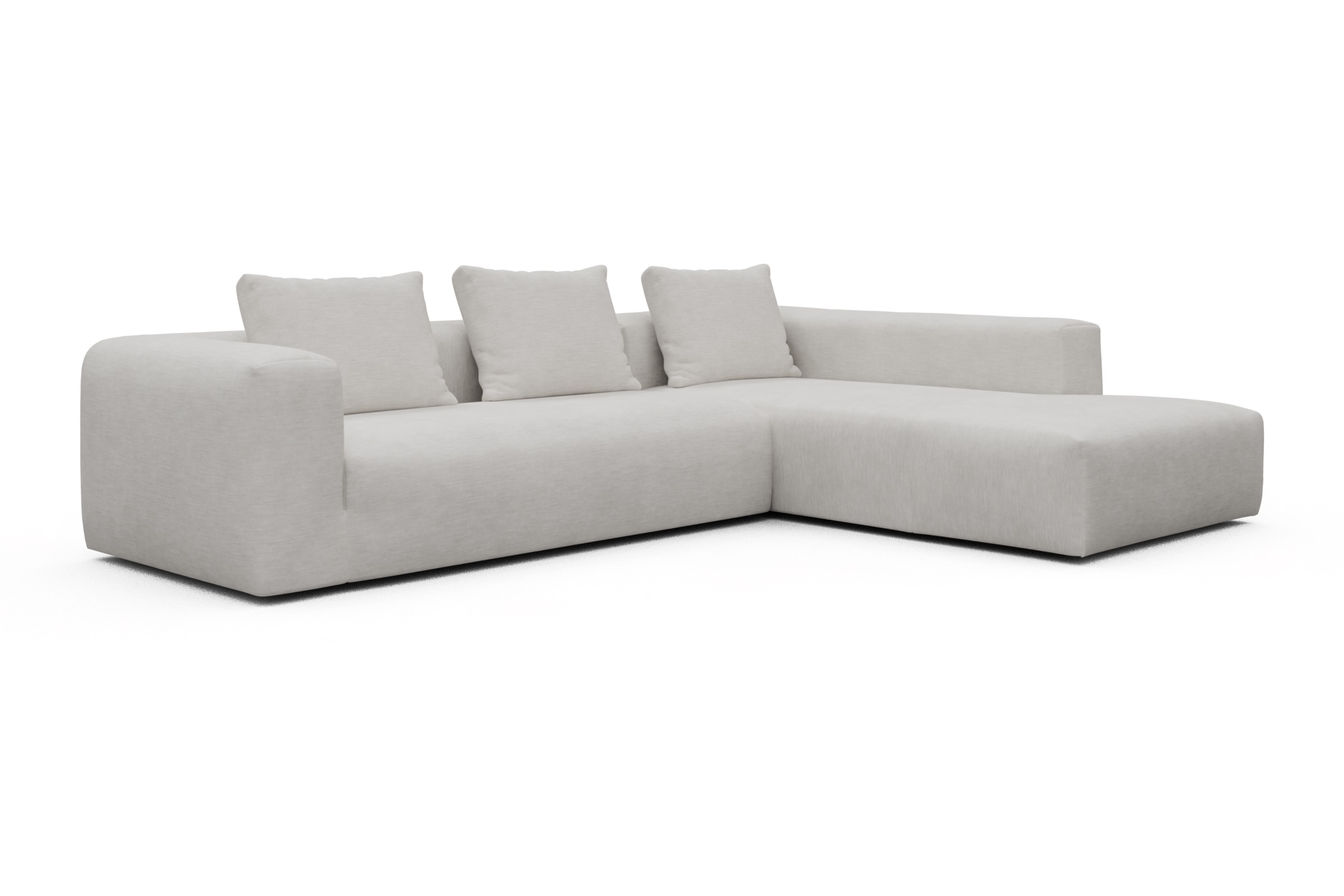 Ecksofa Fred Relax-Ecke rechts mit 2,5-Sitzer Vivus-Dusty-Off-White