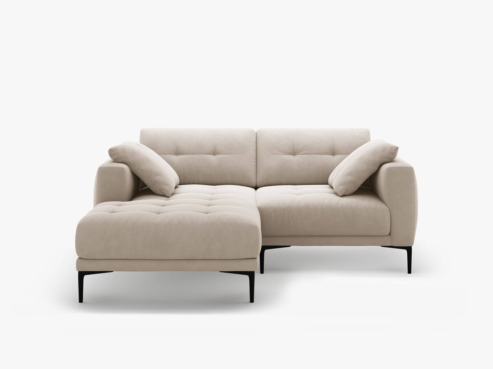 Micadoni Ecksofa Bemy 2-Sitzer Links Samt Beige
