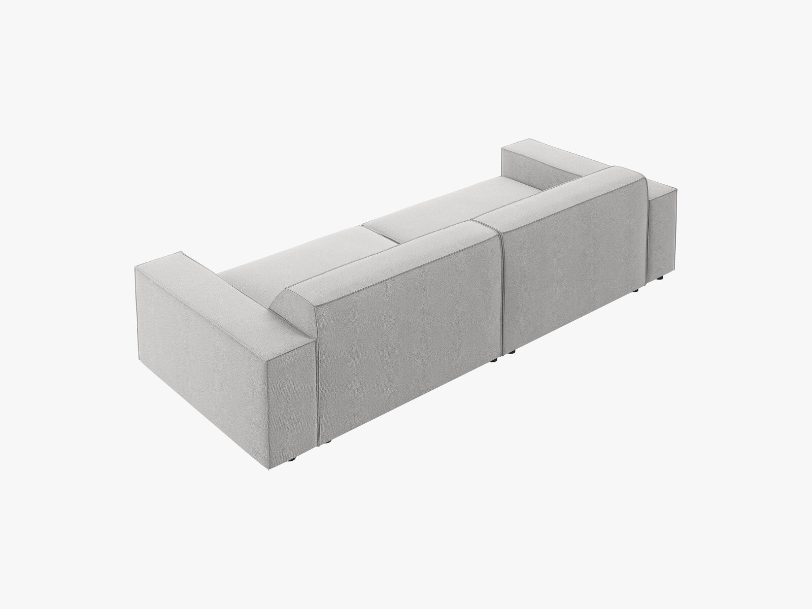 Micadoni 3-Sitzer Sofa Jodie Strukturierter Stoff Megan Hellgrau