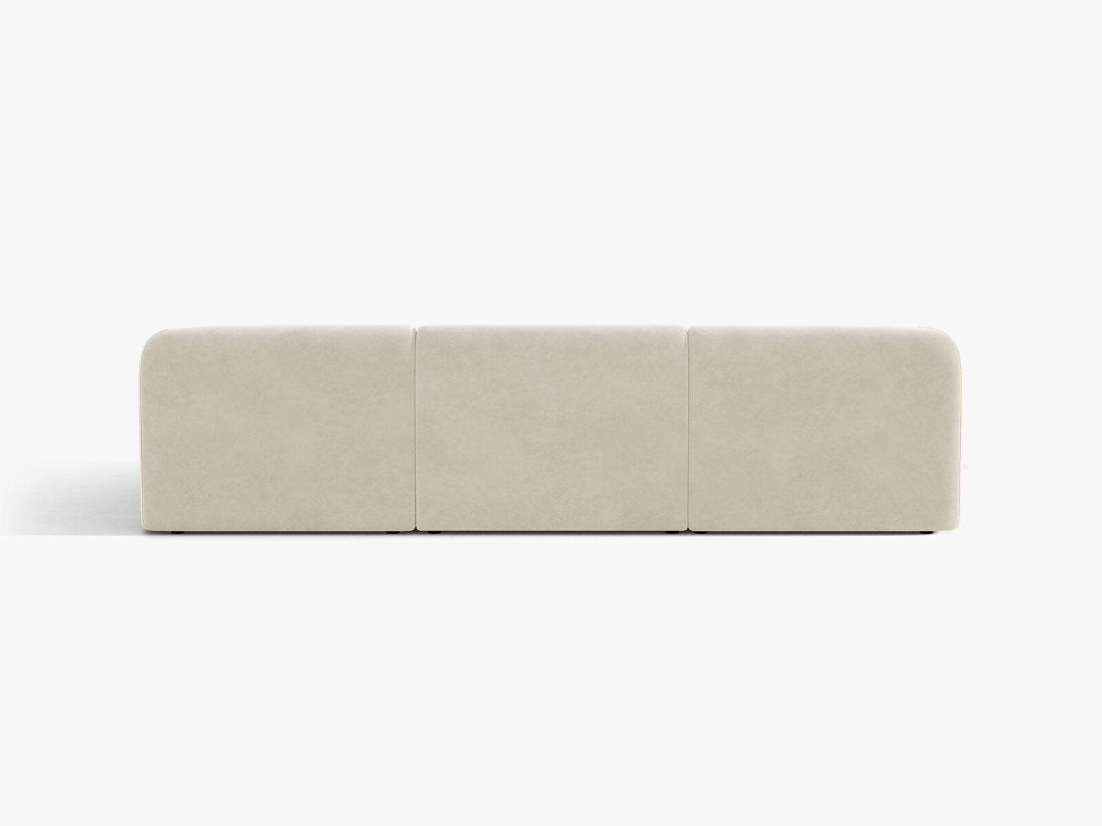 Micadoni Ecksofa Miley 4-Sitzer Rechts Samt Bluvel Helles Beige