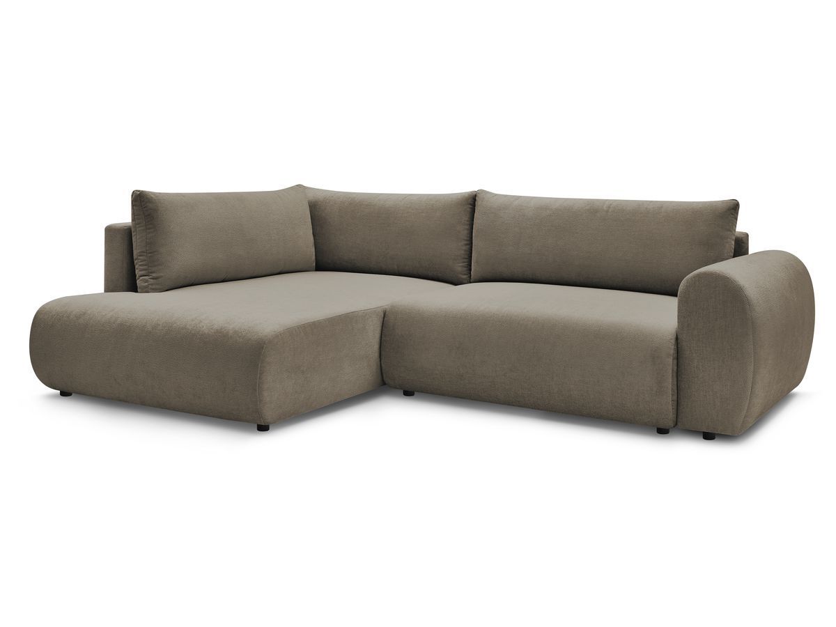 Bobochic Lucien Ecksofa mit Schlaffunktion und Bettkasten 296 × 198 cm Stoff Taupe Ecke links