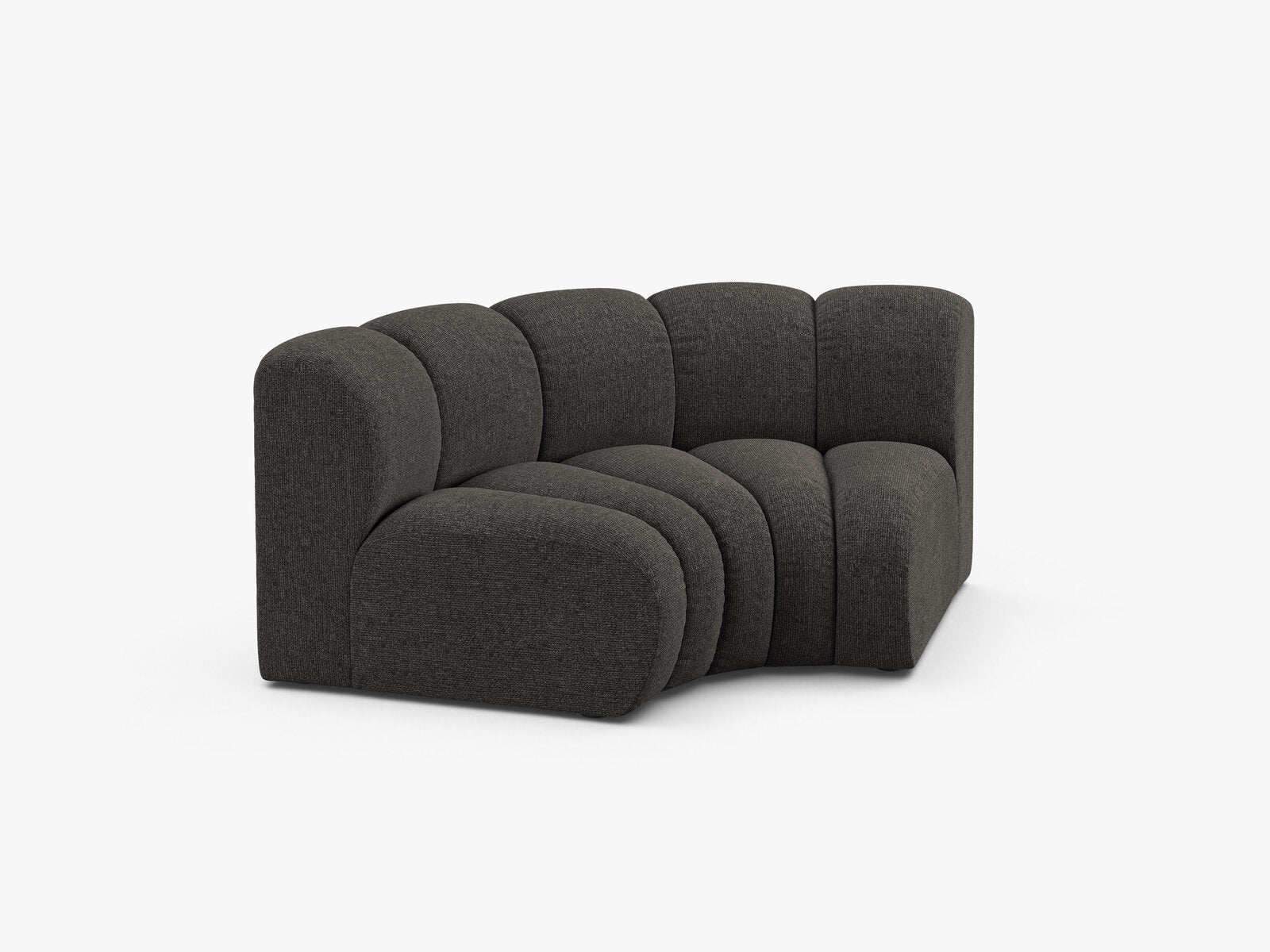 Micadoni rundes Eckmodul Lupine Chenille Eden Dunkelgrau