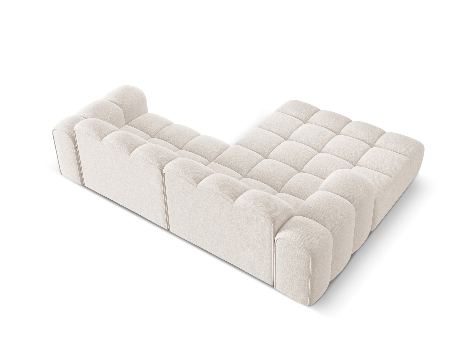 Cosmopolitan Design Ecksofa Treno 3-Sitzer Chenille Eden Helles Beige Links