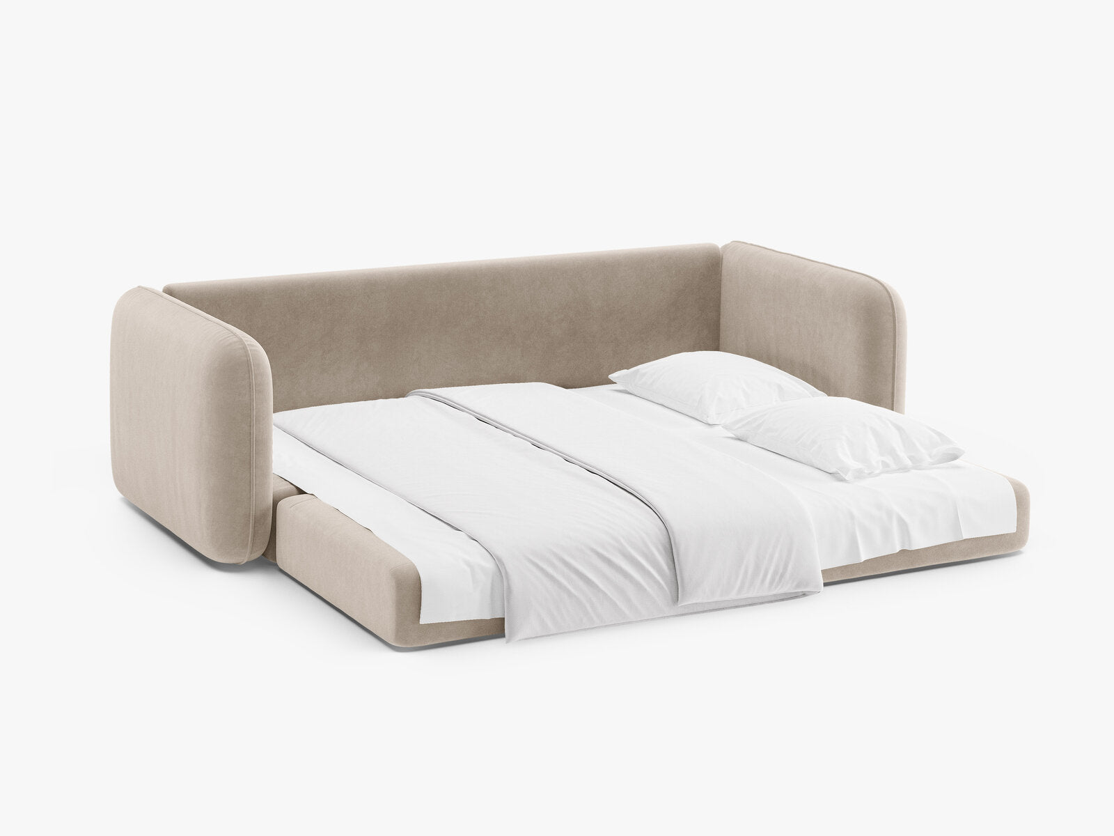 Micadoni Sofa mit Schlaffunktion Dormi 3-Sitzer Samt Salvador Beige