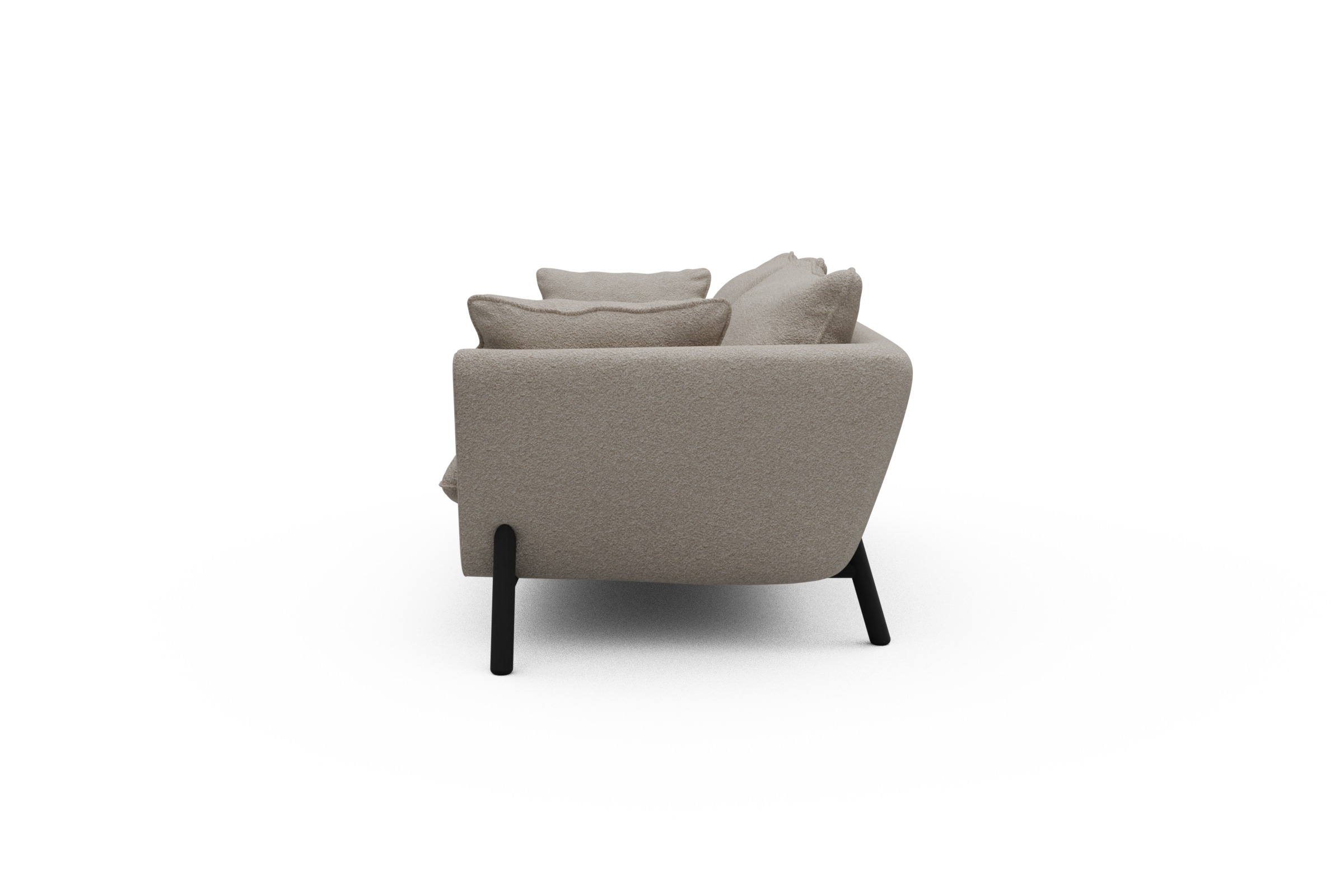 Sofa Emil PREMIUM 2-Sitzer Beinfarbe Eiche Schwarz Aivi-Lace-Beige