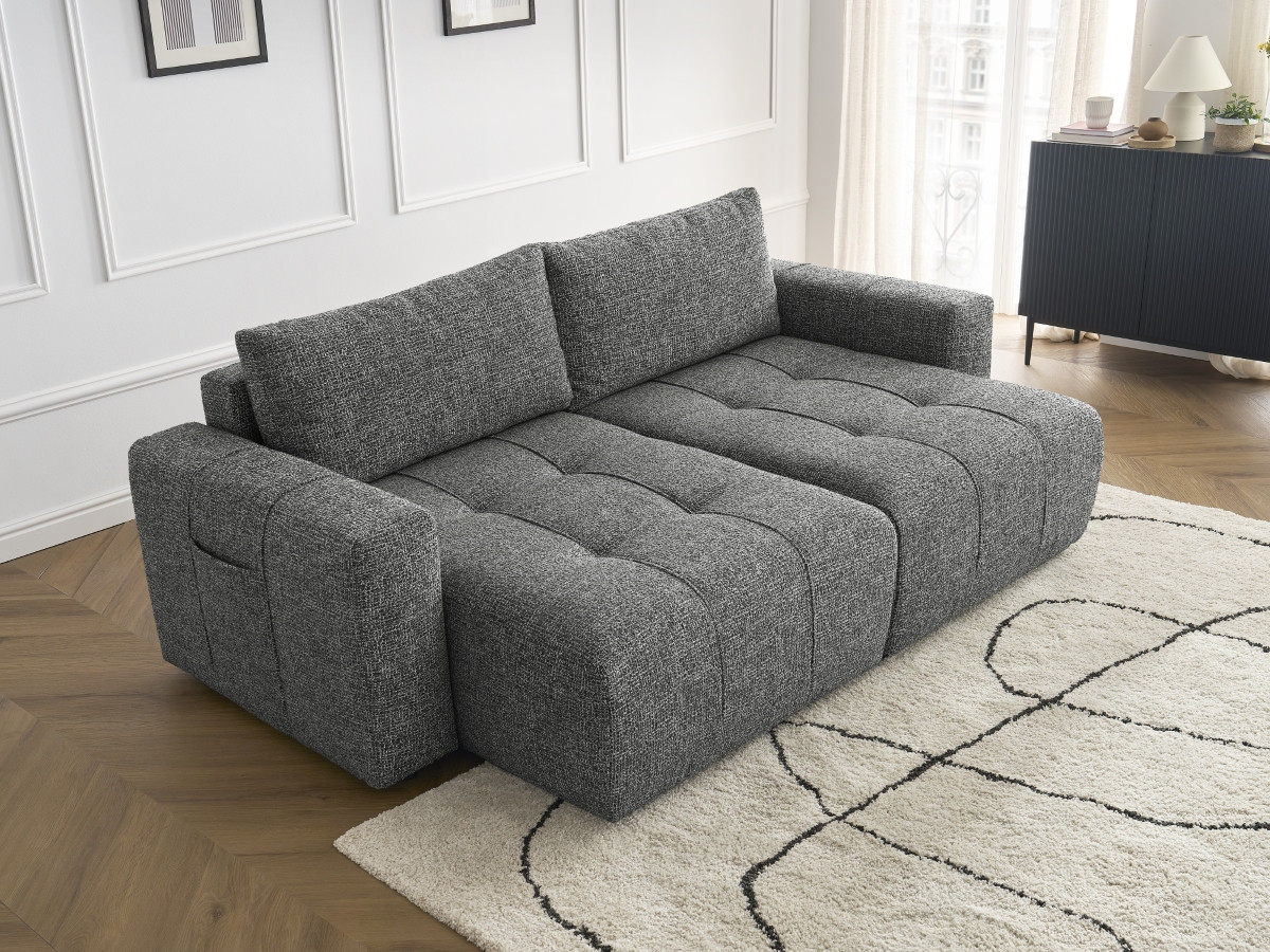 Bobochic Arsene Sofa 4-Sitzer Melange-Stoff Dunkelgrau