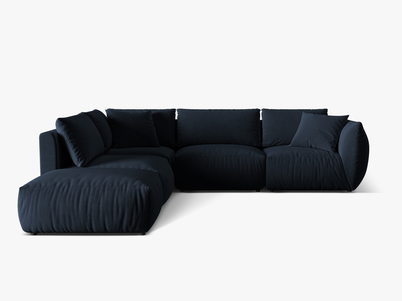 Micadoni Modulares Ecksofa Chris 4-Sitzer Links Samt Königsblau