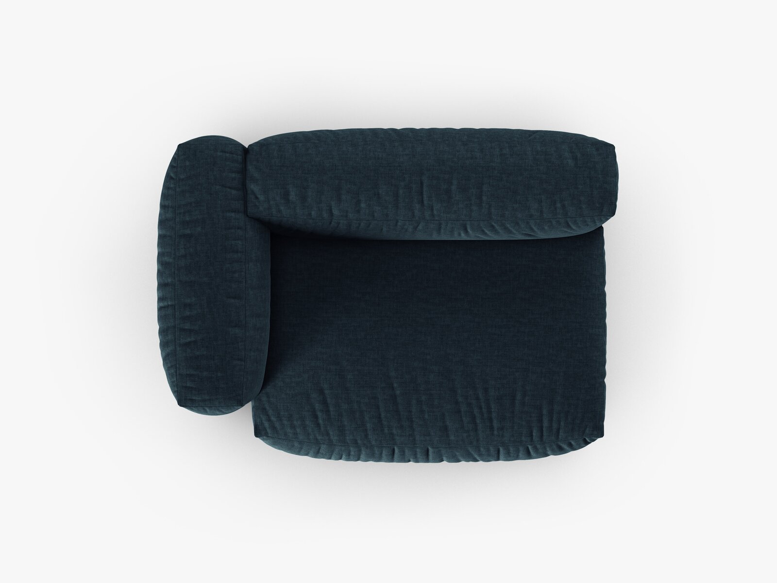 Micadoni Eckmodul mit Armlehne Martina 1-Sitzer Groß 90cm Sitztiefe Links Strukturierter Stoff Boston Jeansblau