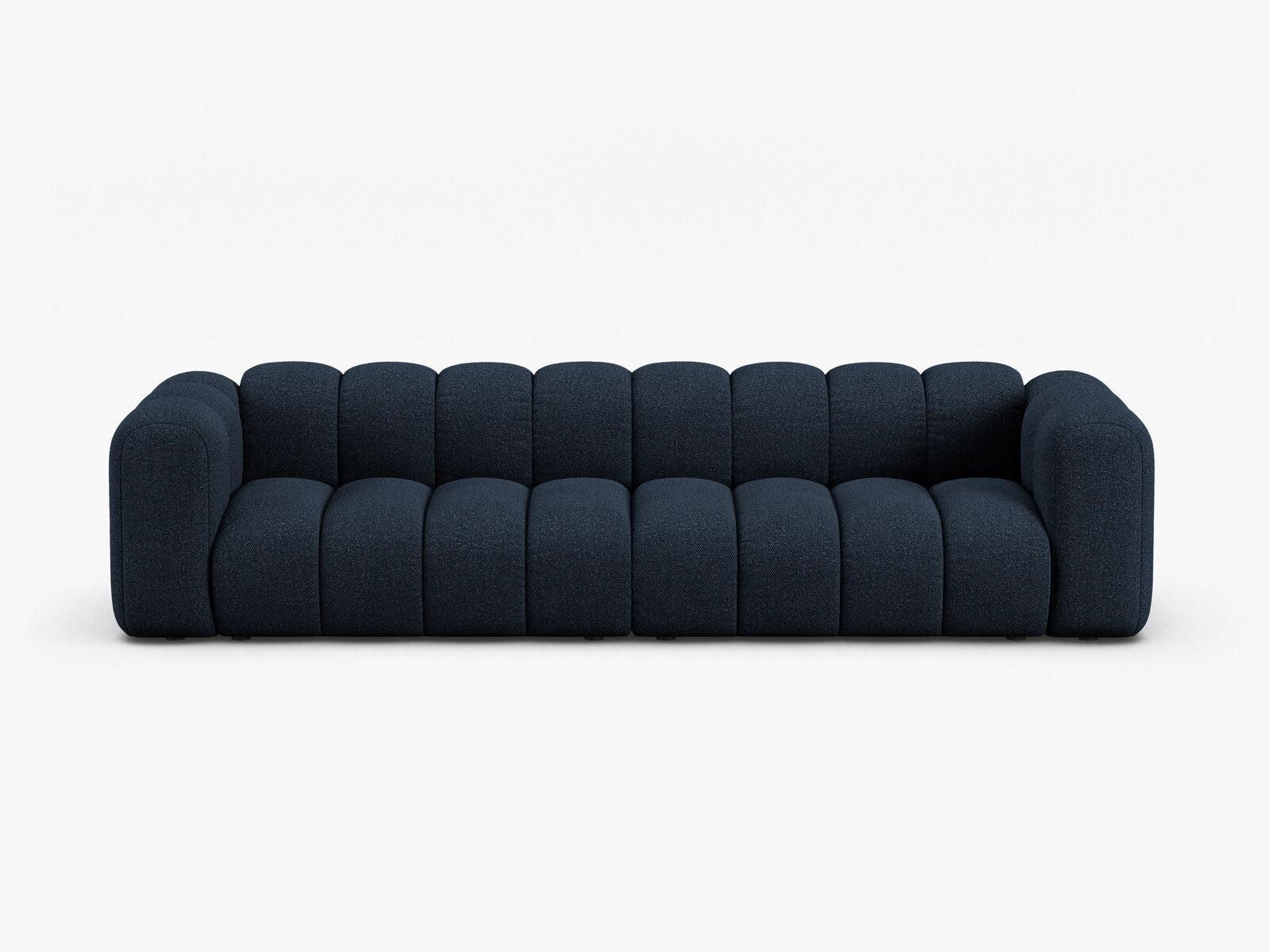 Micadoni Modulares Sofa Lupine 4-Sitzer Boucle Baloo Dunkelblau