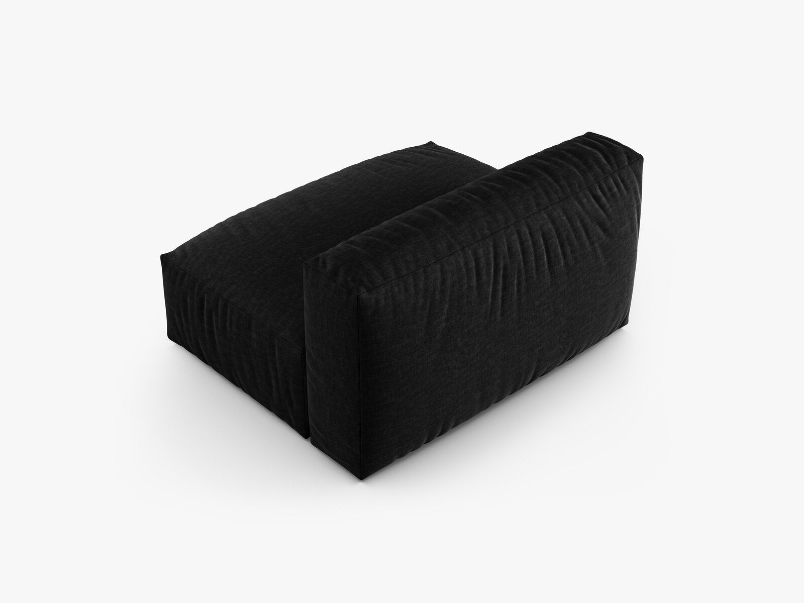 Micadoni Mittelmodul Martina 1-Sitzer Groß 90cm Sitztiefe Strukturierter Stoff Boston Schwarz