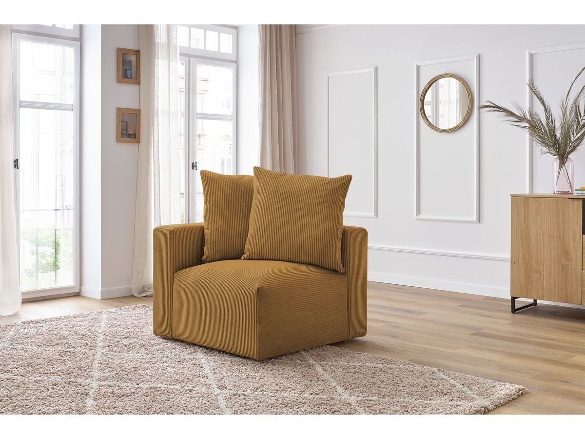 Bobochic Voltaire Eckmodul Cordsamt Gelb Ecke links