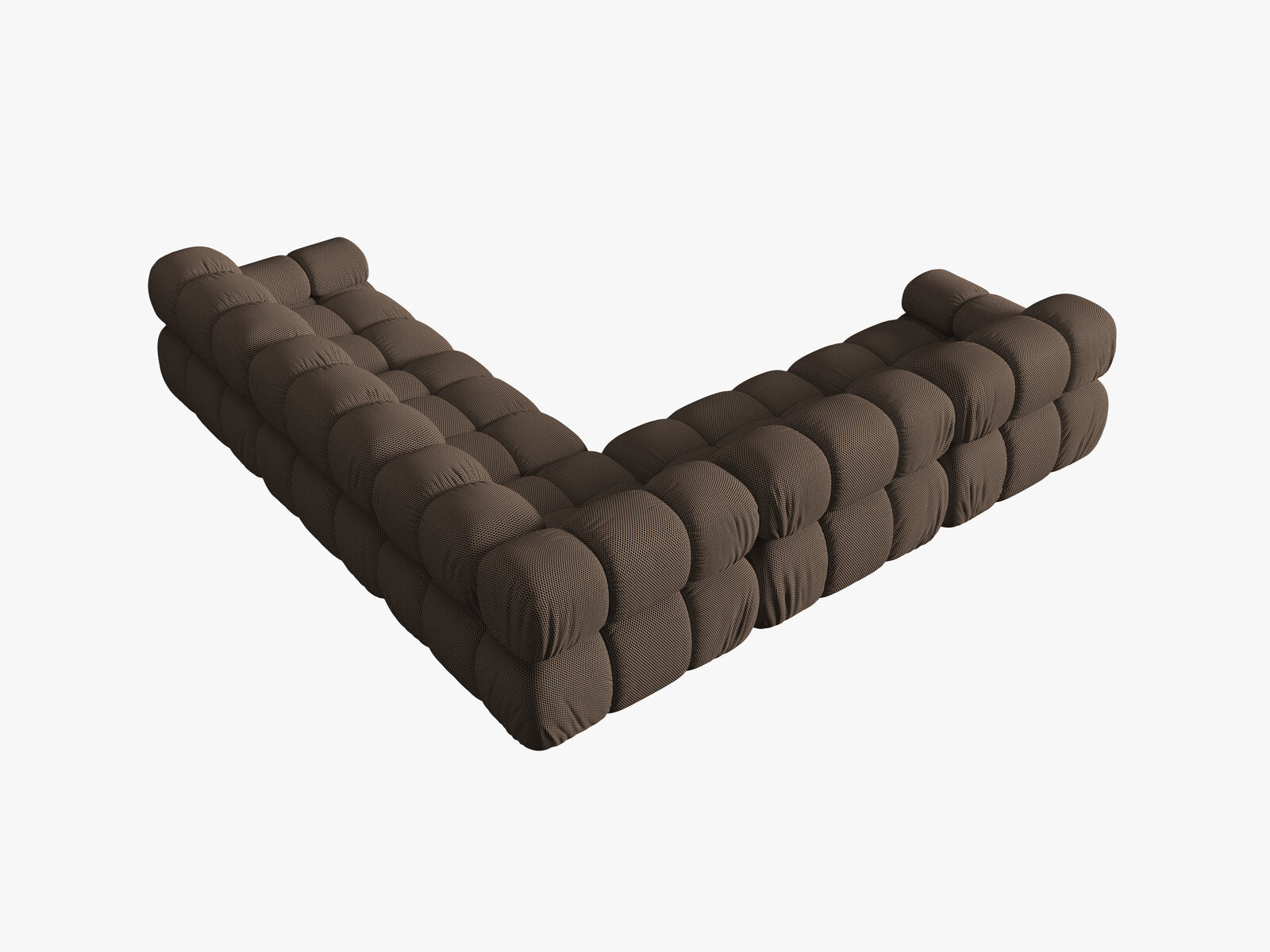 Micadoni Symmetrisches Ecksofa Bellis 5-Sitzer 3D-Stoff Sonic Braun