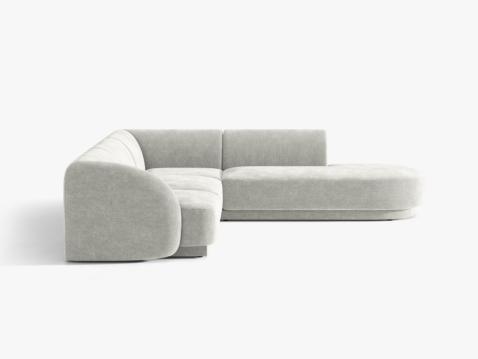 Micadoni Ecksofa Miley 6-Sitzer Rechts Chenille Eden Silber