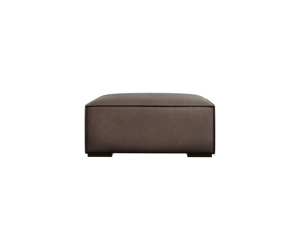 Cosmopolitan Design Pouf Turin Leder Granada Graubraun