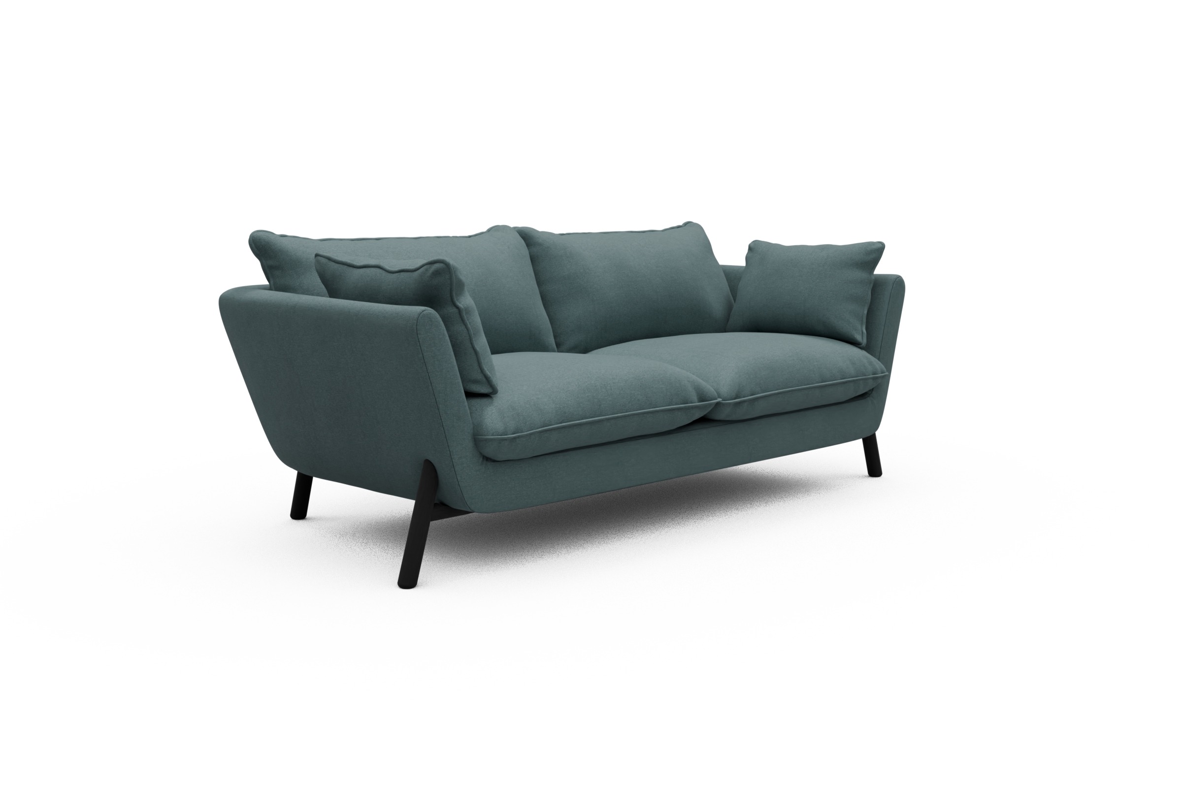 Sofa Emil PREMIUM 2-Sitzer Beinfarbe Eiche Schwarz Satya-Niagara
