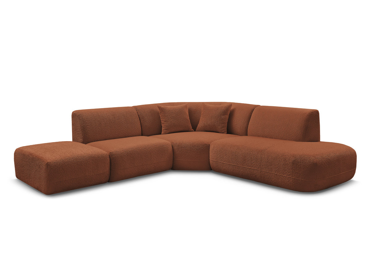 Bobochic Anda Ecksofa 279 × 264 cm Chenille Orange Ecke rechts
