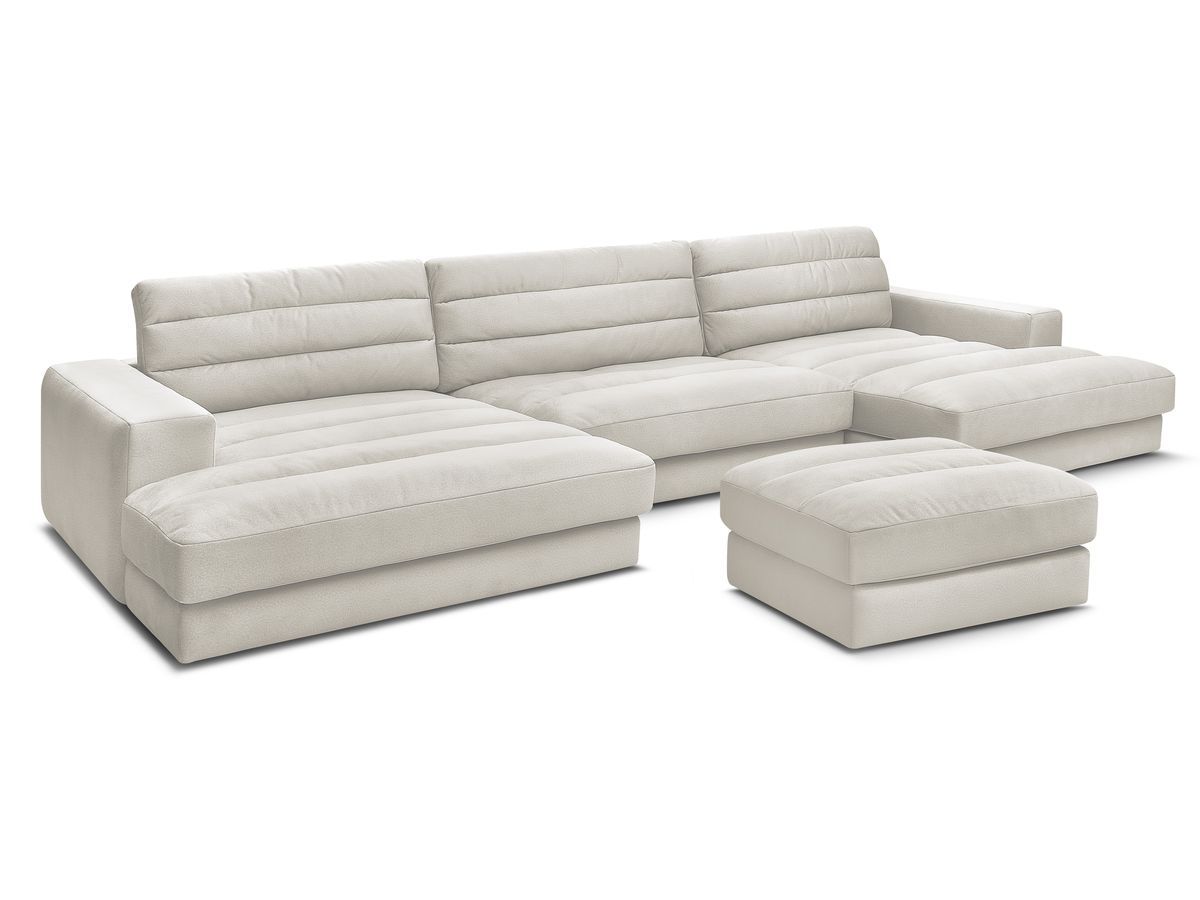 Bobochic Sierra Wohnlandschaft mit Pouf Samt Beige