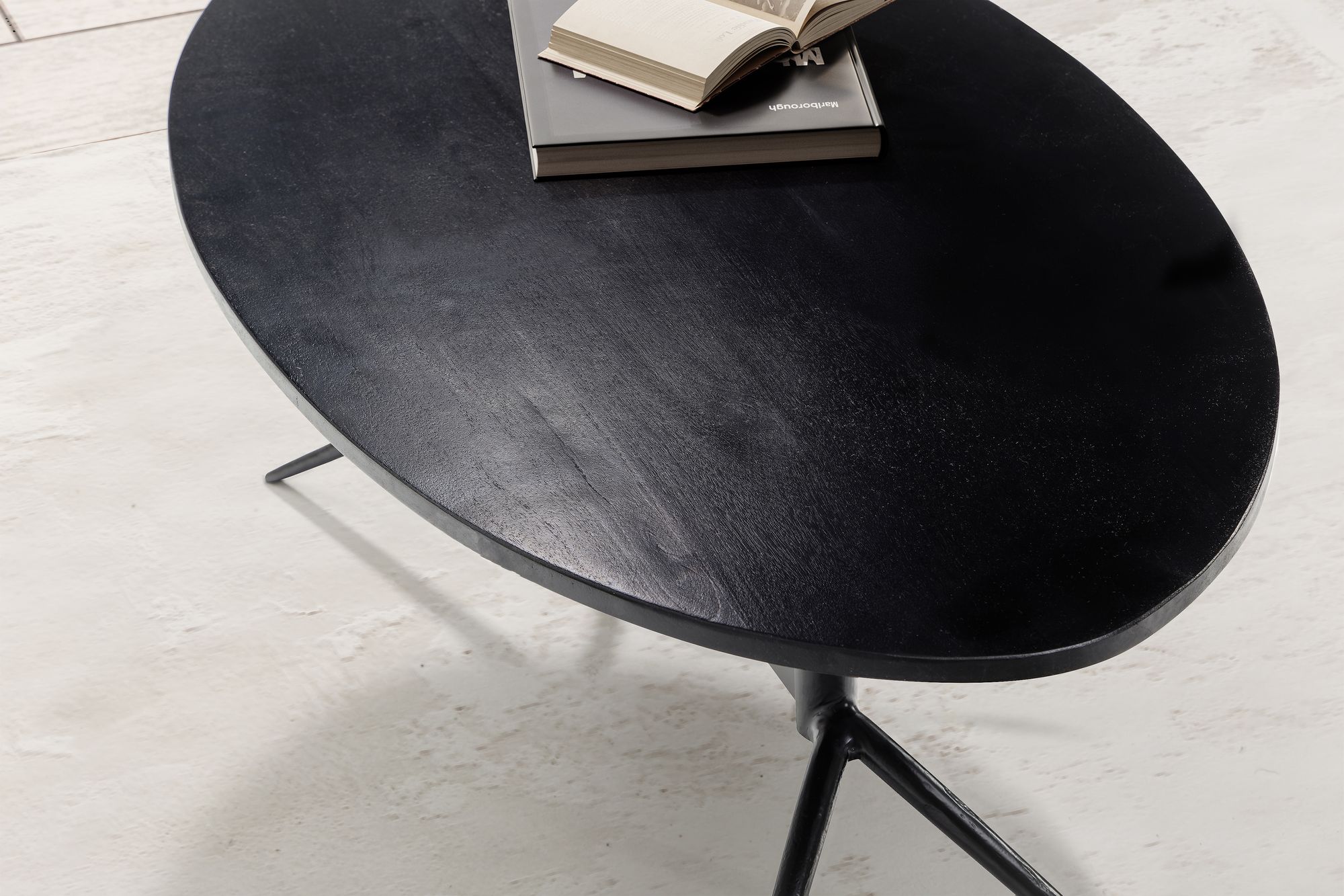 Couchtisch Eidsdal Mango Massivholz Schwarz 90 × 50 × 35 cm