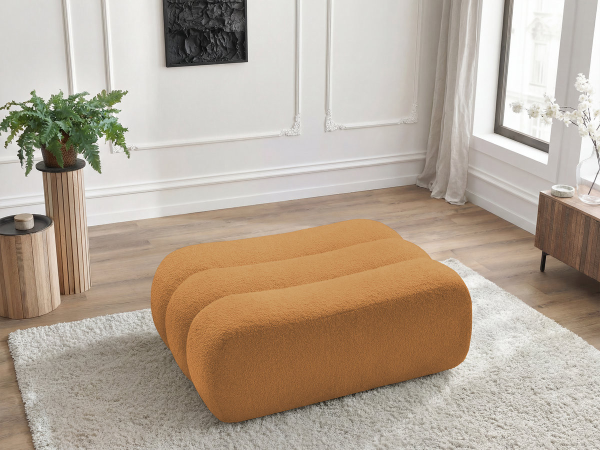 Bobochic Azra Pouf Bouclé-Stoff Gelb