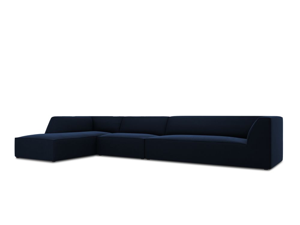 Cosmopolitan Design Ecksofa Siena 5-Sitzer Samt Salvador Königsblau Links