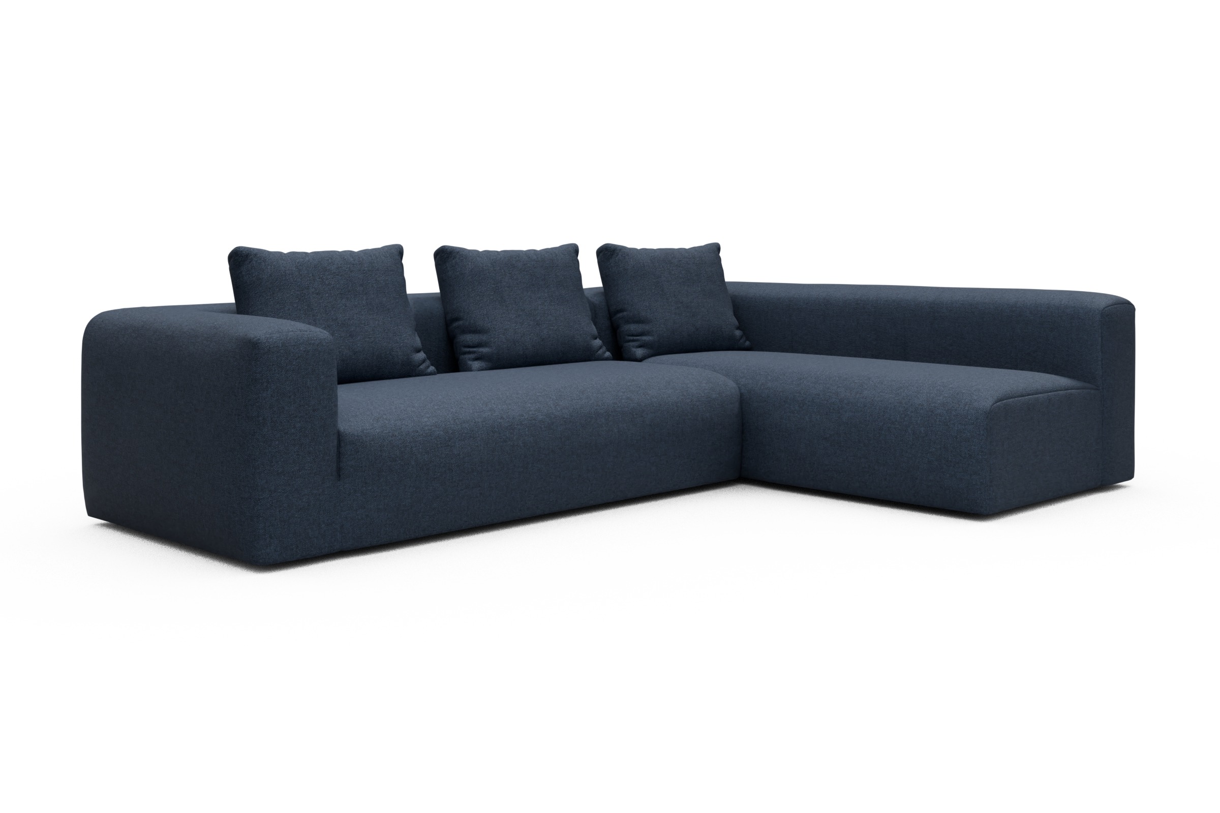Ecksofa Fred 2x 2,5-Sitzer rechts offen Sama-Deep-Blue