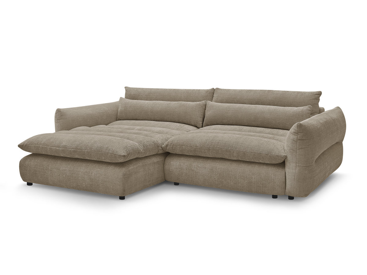 Bobochic Neil Ecksofa Strukturstoff Taupe Ecke links