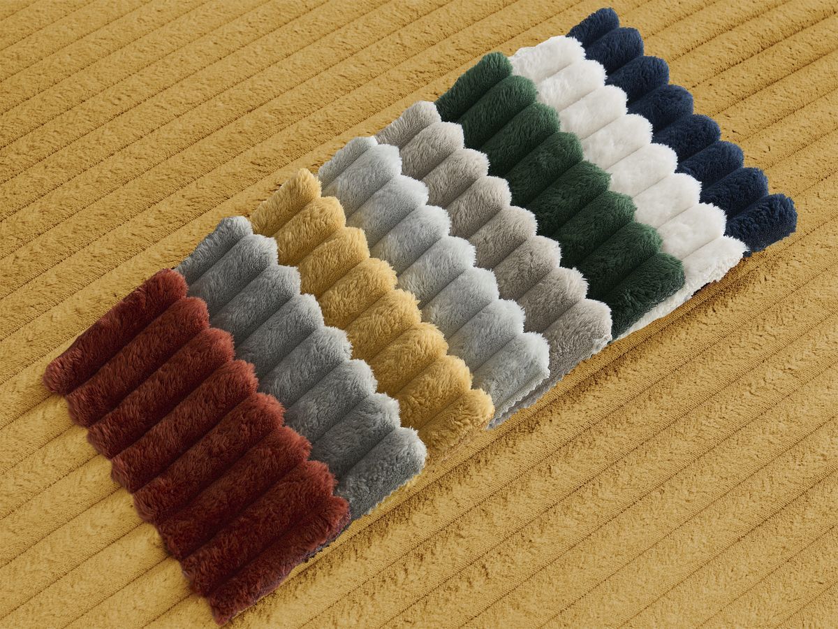 Bobochic Lucien Schlafsofa 3-Sitzer mit Bettkasten Breitcord weich Gelb