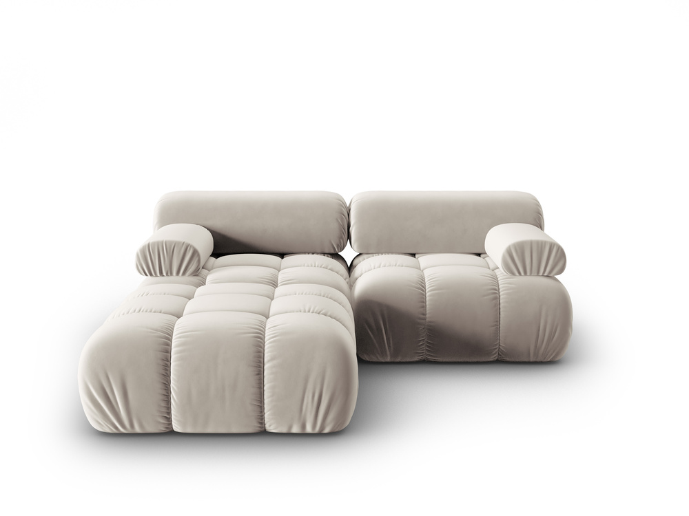 Cosmopolitan Design Modulares Ecksofa Cortina 3-Sitzer Samt Bluvel Dunkelbeige